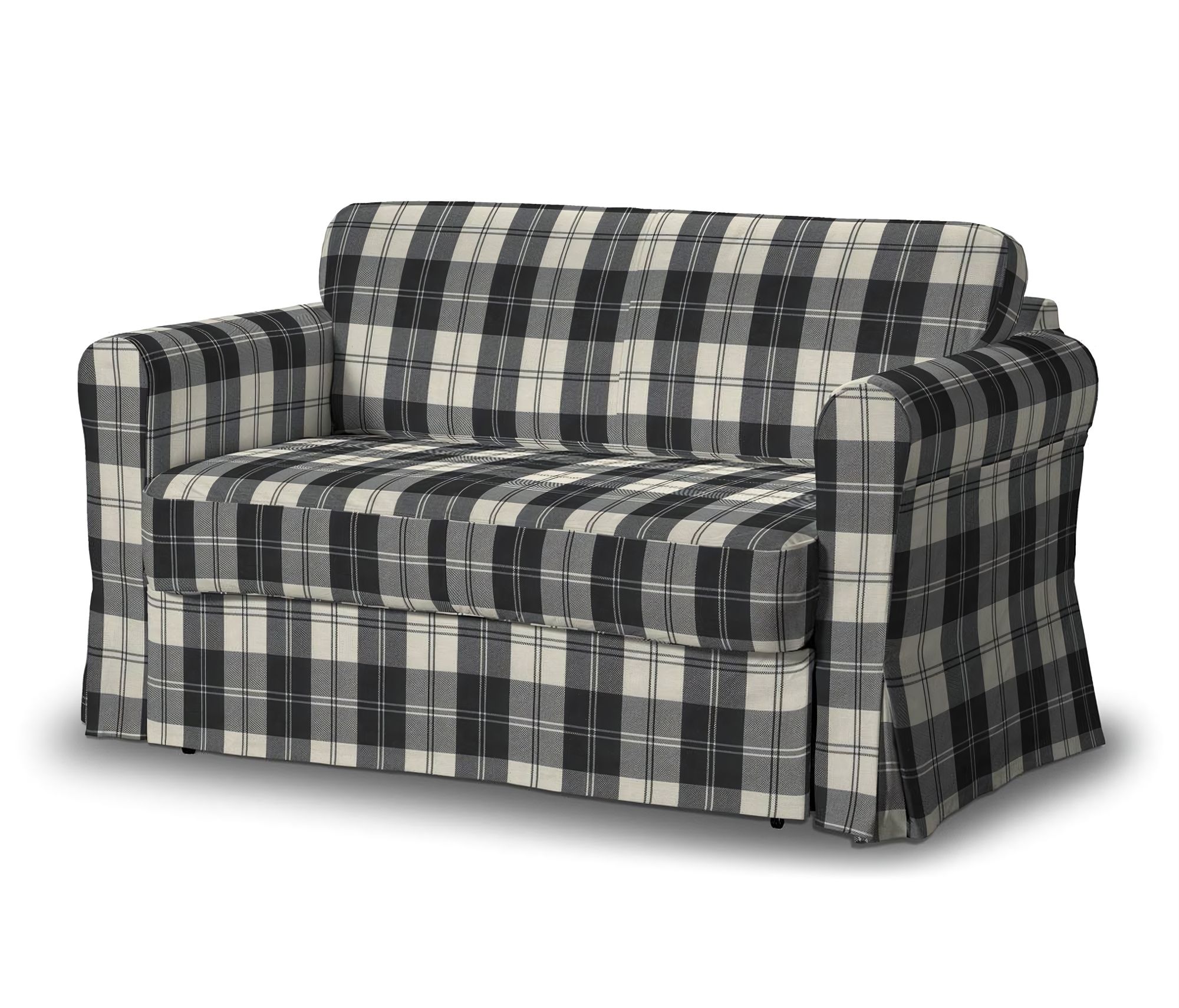 Husa pat-sofa Hagalund culoare negru Țesătură împletitură, cu model