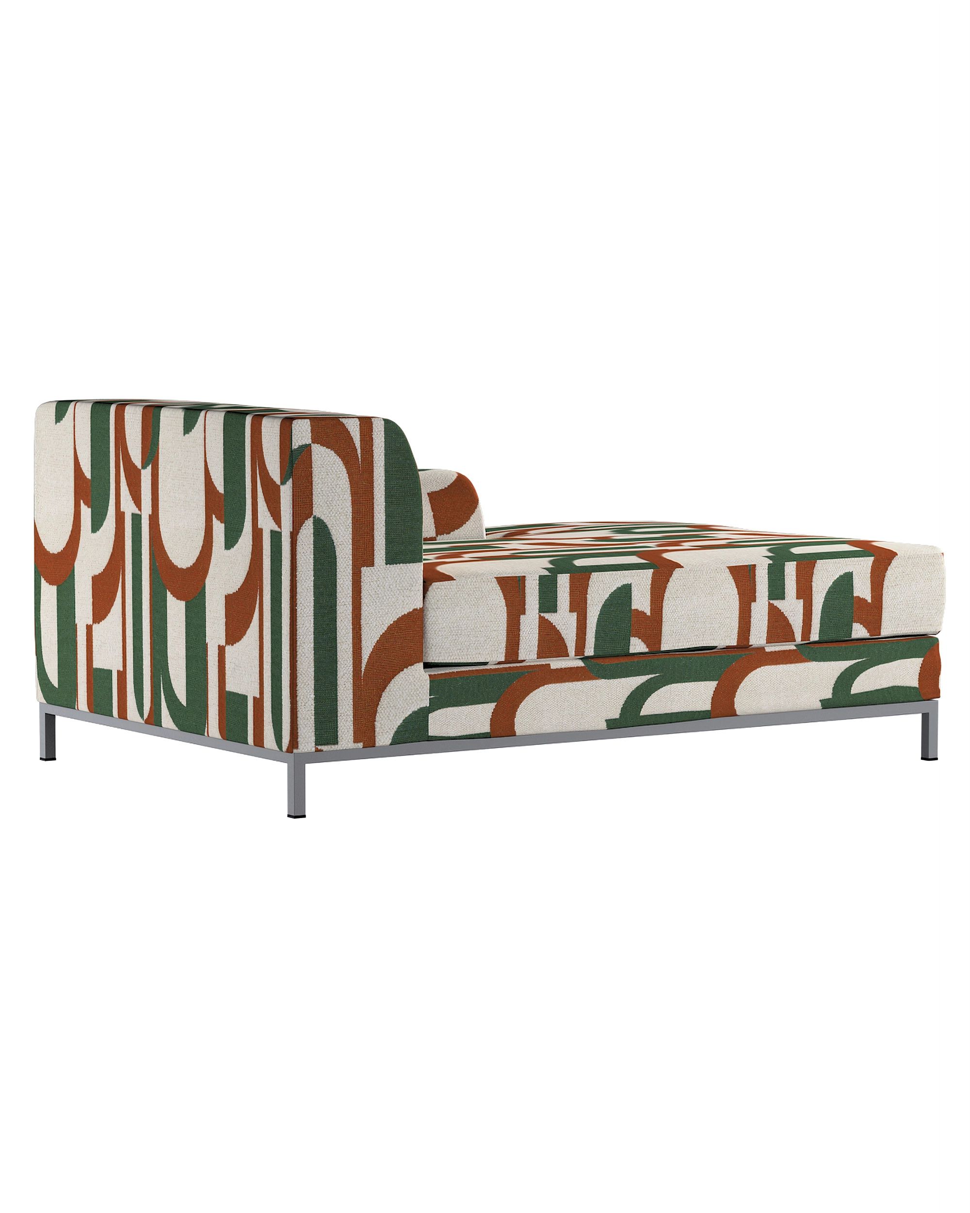 Husa de sezlong (dreapta) Kramfors culoare verde Țesătură împletitură, cu model (hover)
