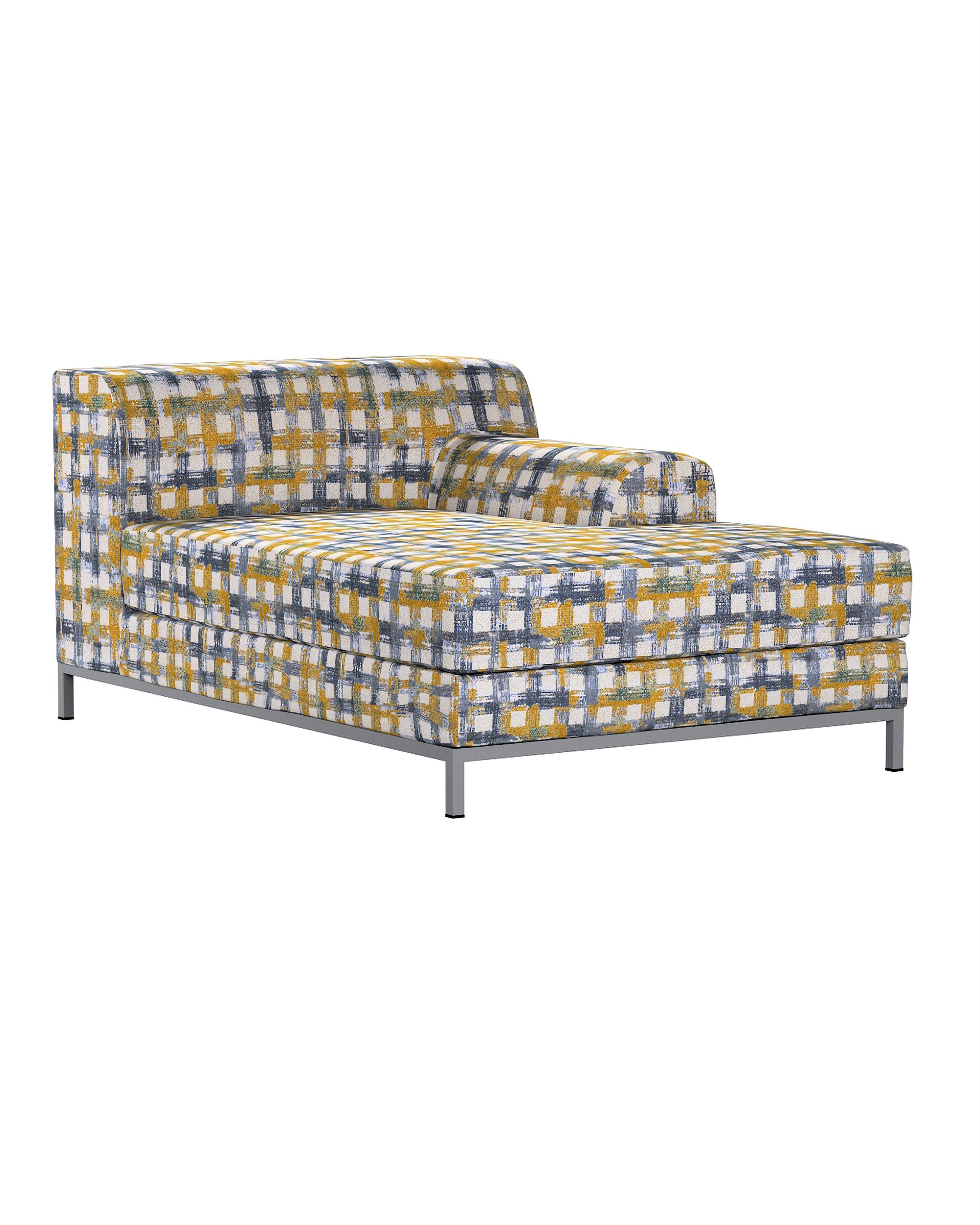 Husa de sezlong (dreapta) Kramfors culoare albastru Țesătură împletitură, cu model