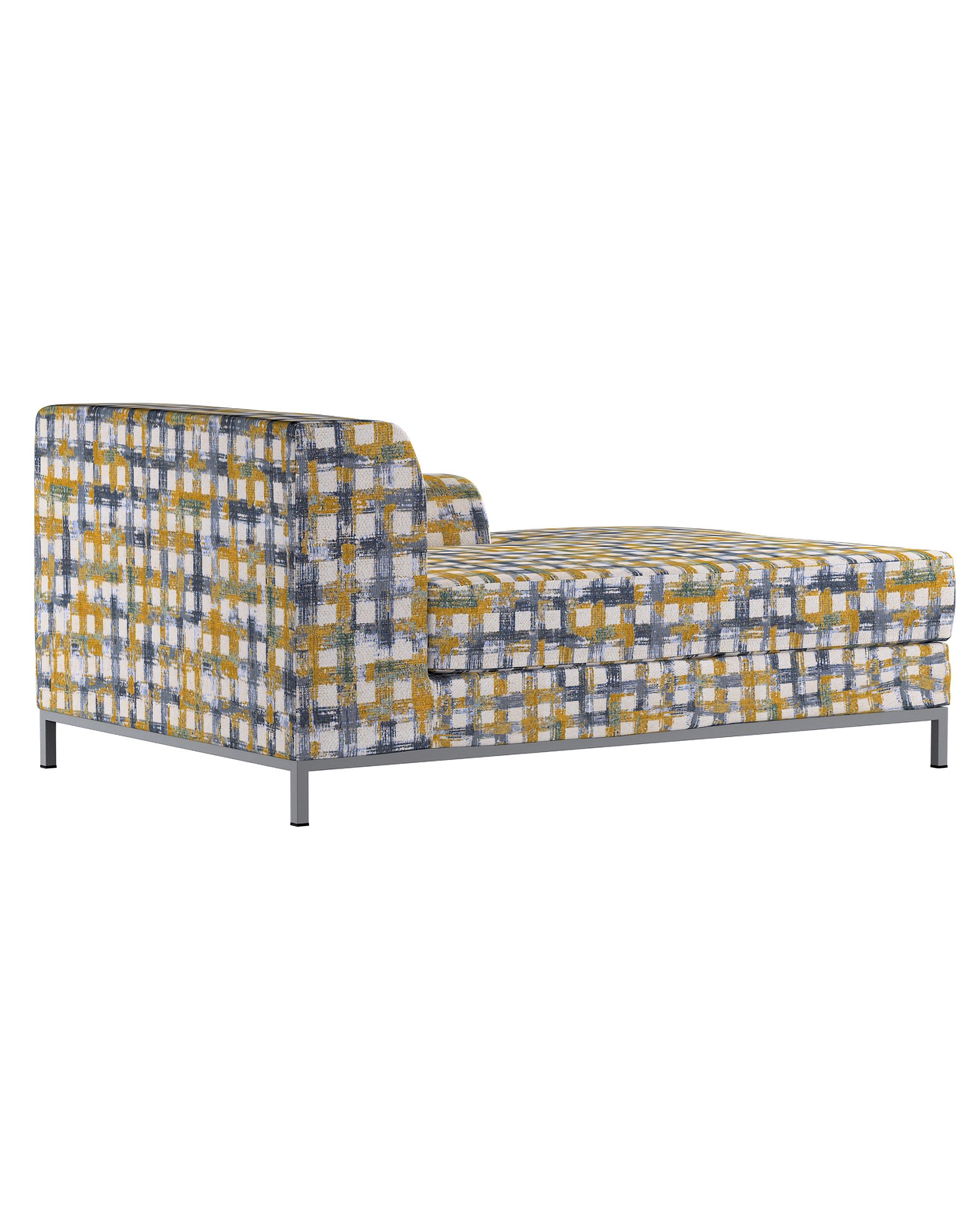Husa de sezlong (dreapta) Kramfors culoare albastru Țesătură împletitură, cu model (hover)