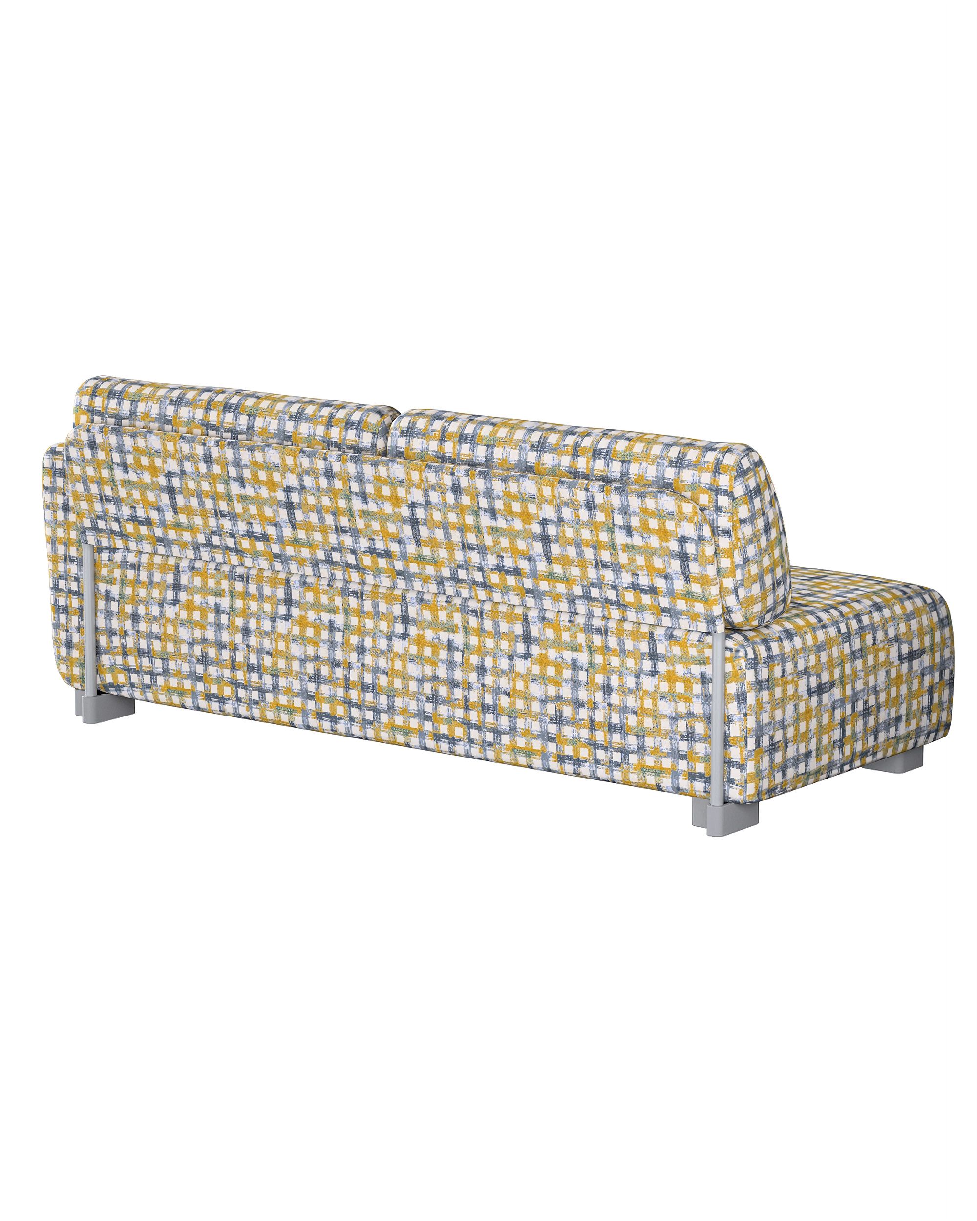 Husa canapea + cotiera Mysinge 2-locuri culoare albastru Țesătură împletitură, cu model (hover)