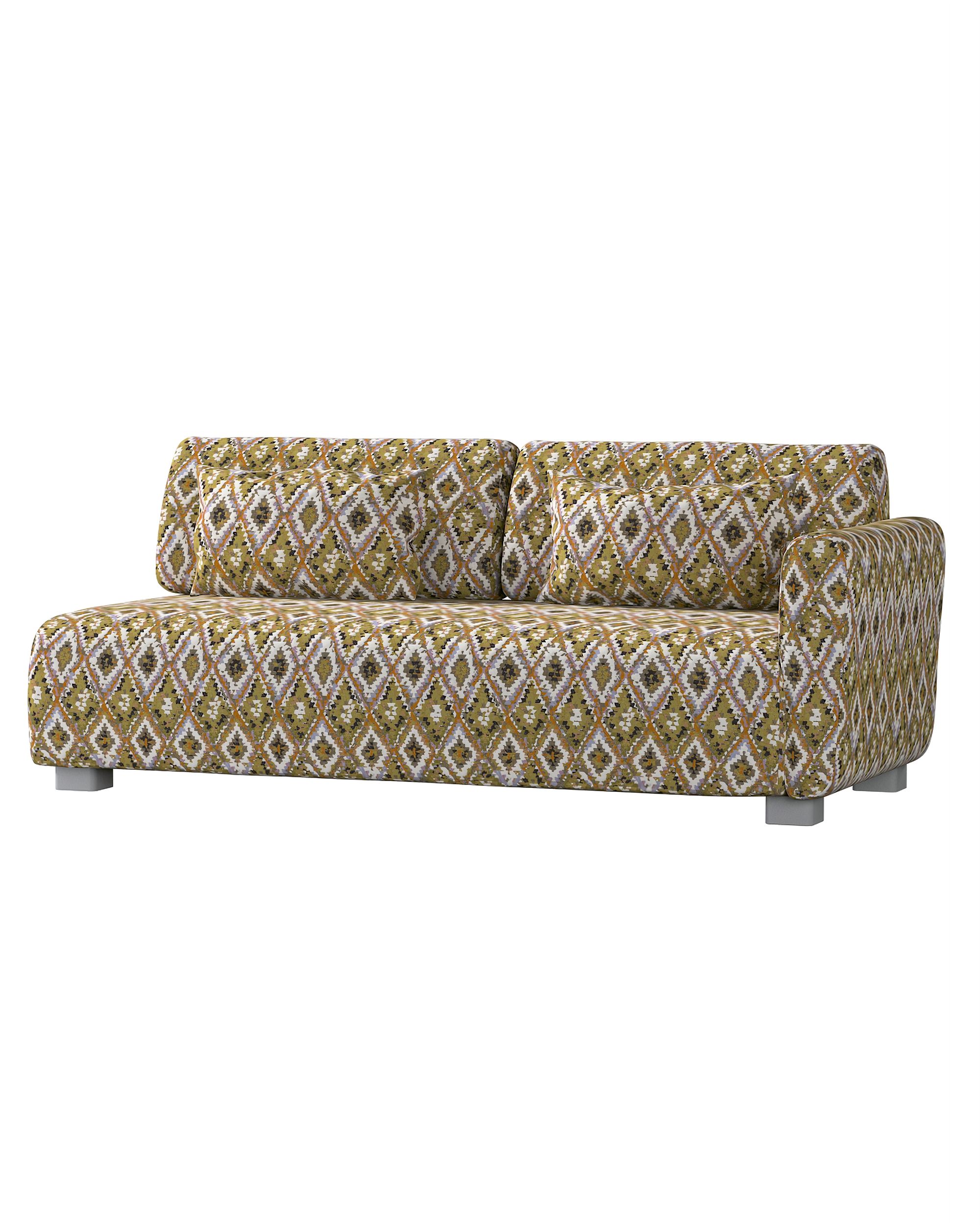 Husa canapea + cotiera Mysinge 2-locuri culoare multicolor Țesătură împletitură, cu model