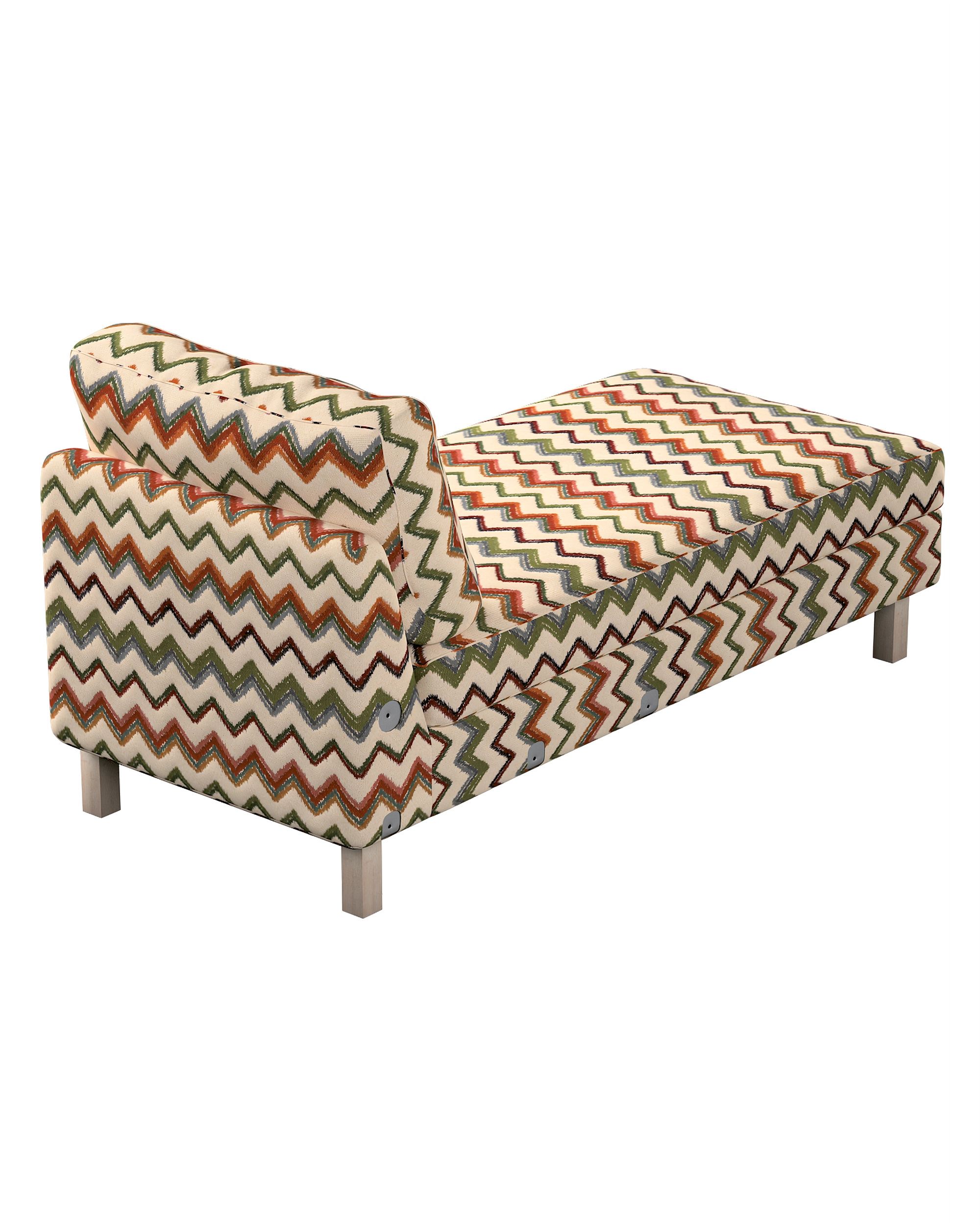 Husa extensie sezlong Karlstad culoare multicolor Țesătură împletitură, cu model (hover)