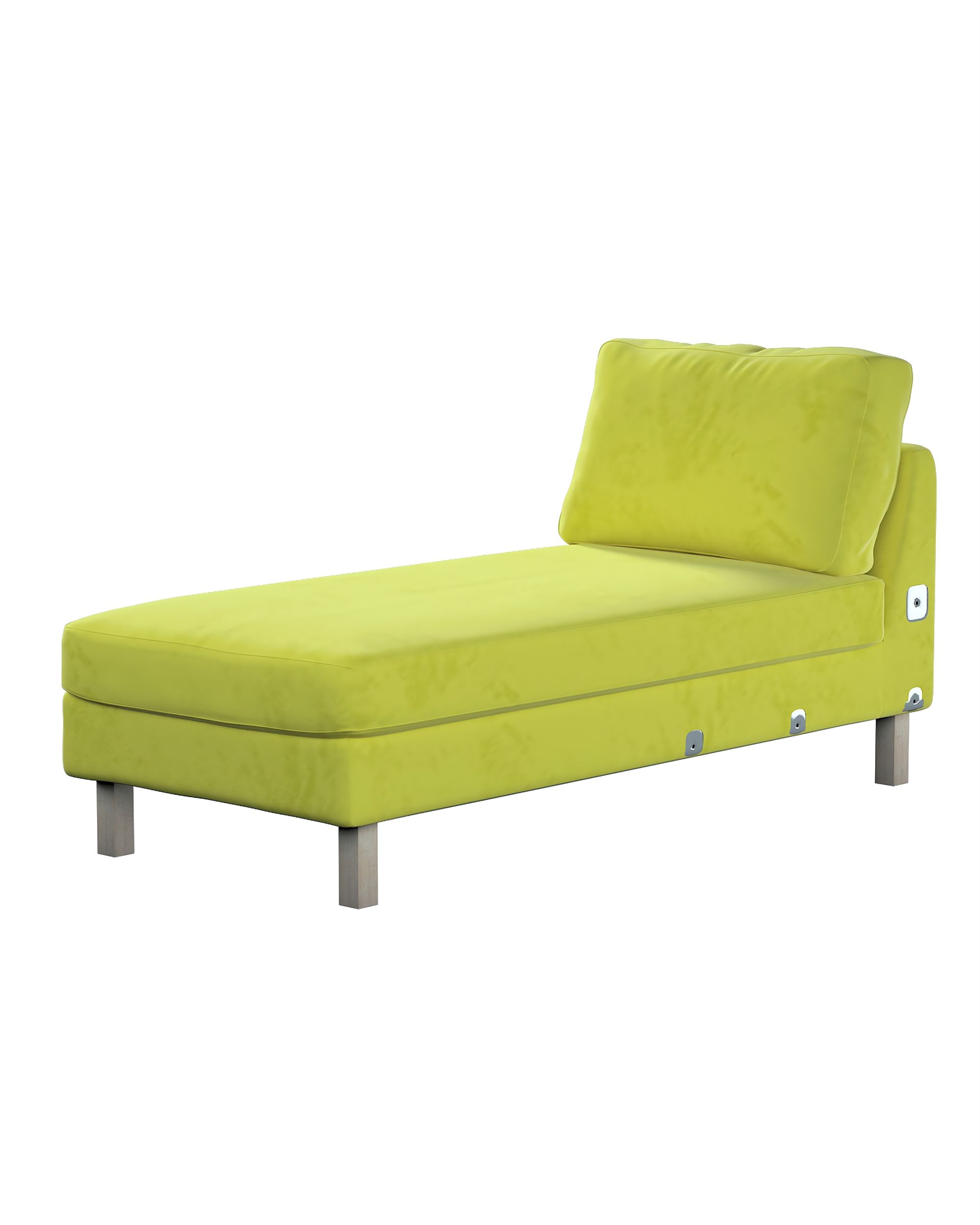 Husa extensie sezlong Karlstad culoare verde Țesătură gloss, catifea