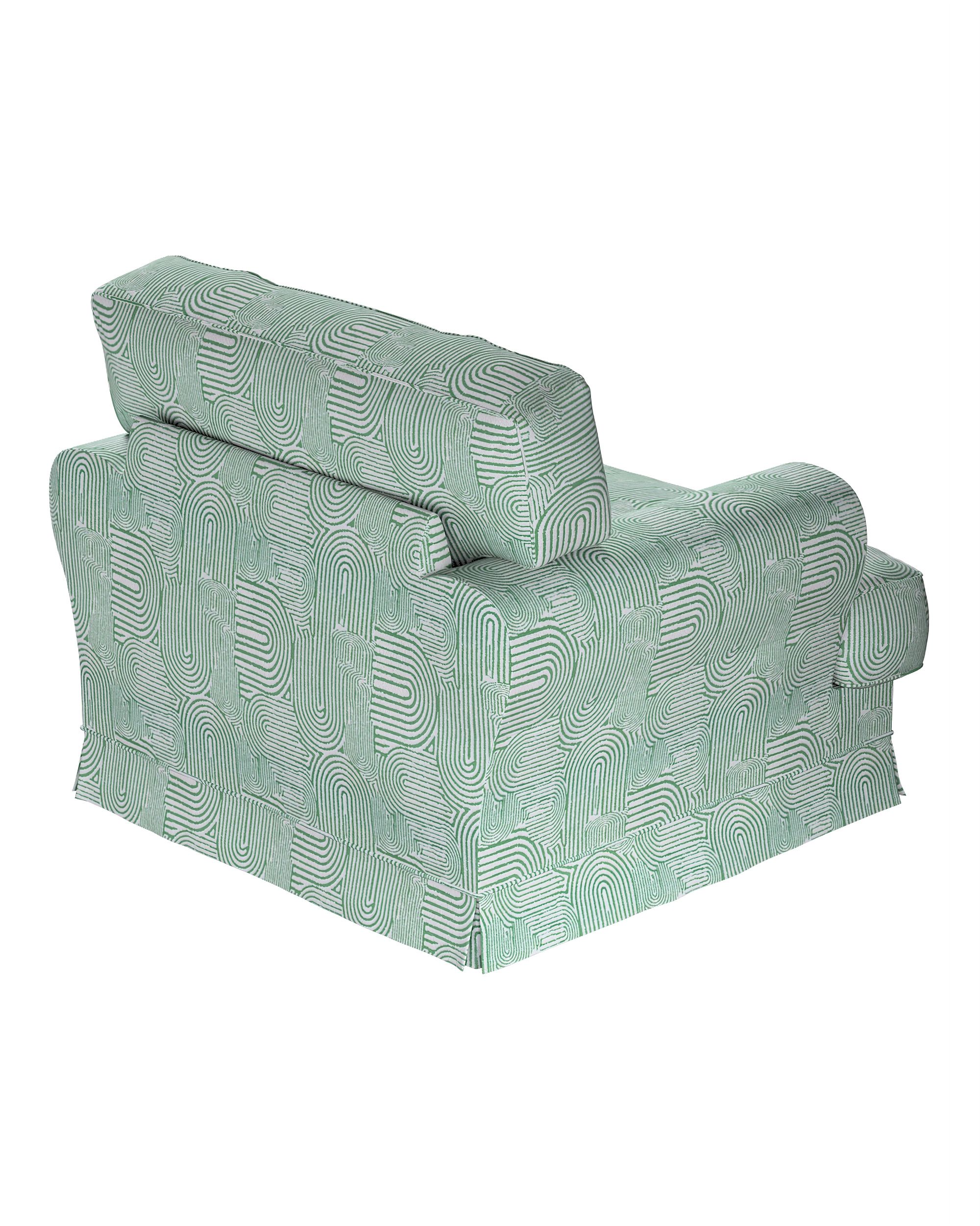 Husa fotoliu Ekeskog culoare verde Țesătură împletitură, cu model (hover)