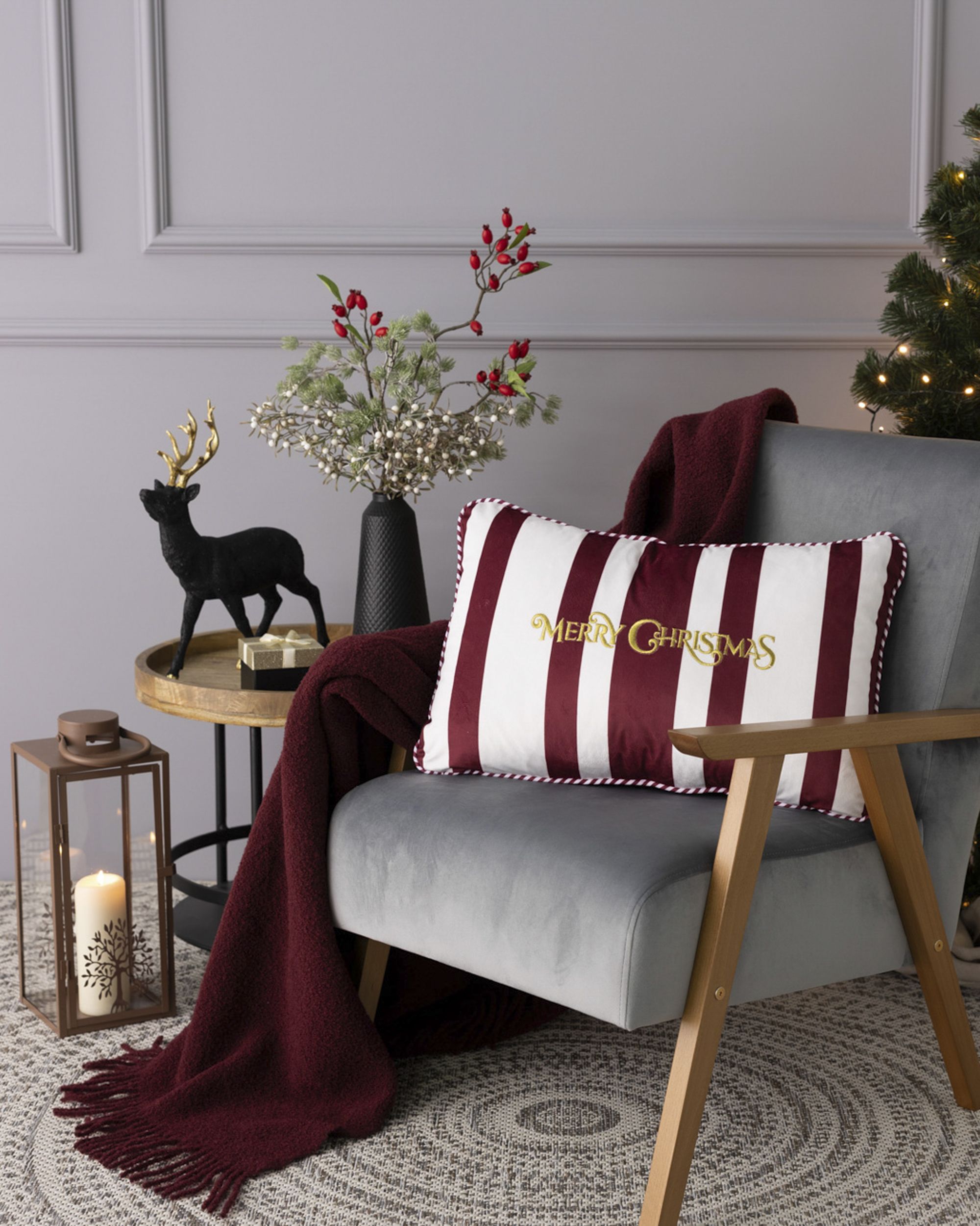 Față de pernă Red & White Noel 60x40 cm (hover)