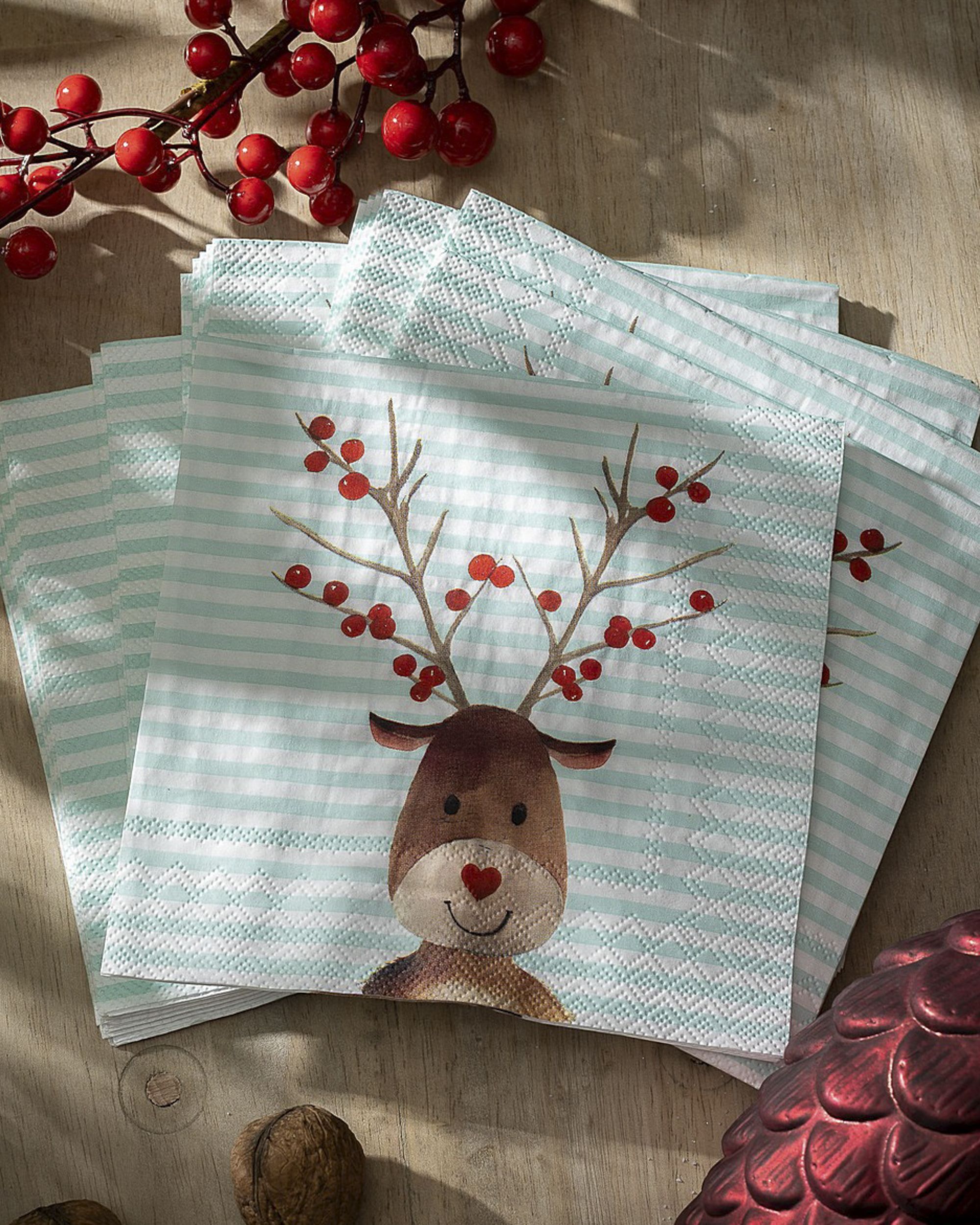 Șervețele de Crăciun Reindeer Stripes 20 szt. (hover)