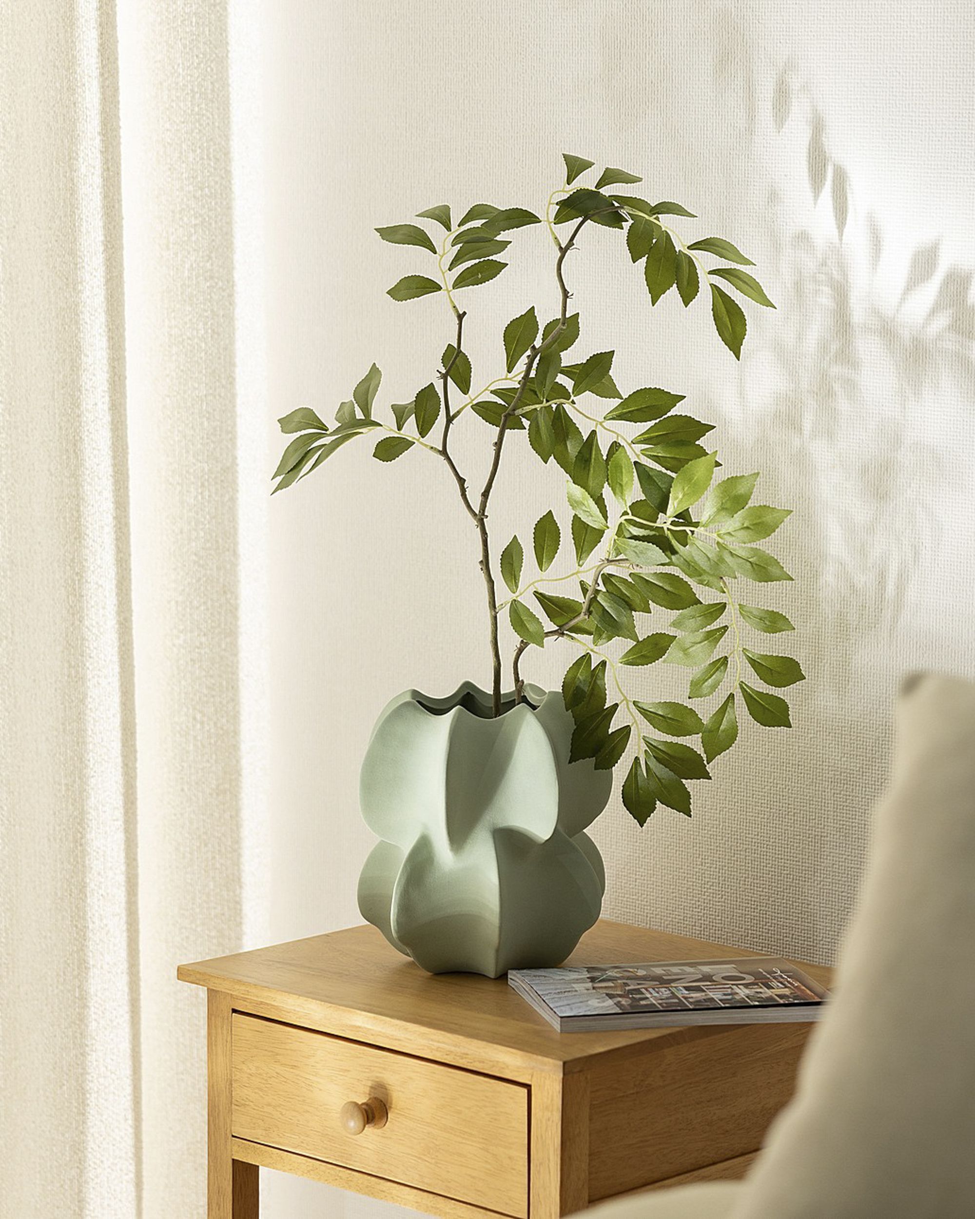 Ramură decorativă Green Leaf 80 cm (hover)
