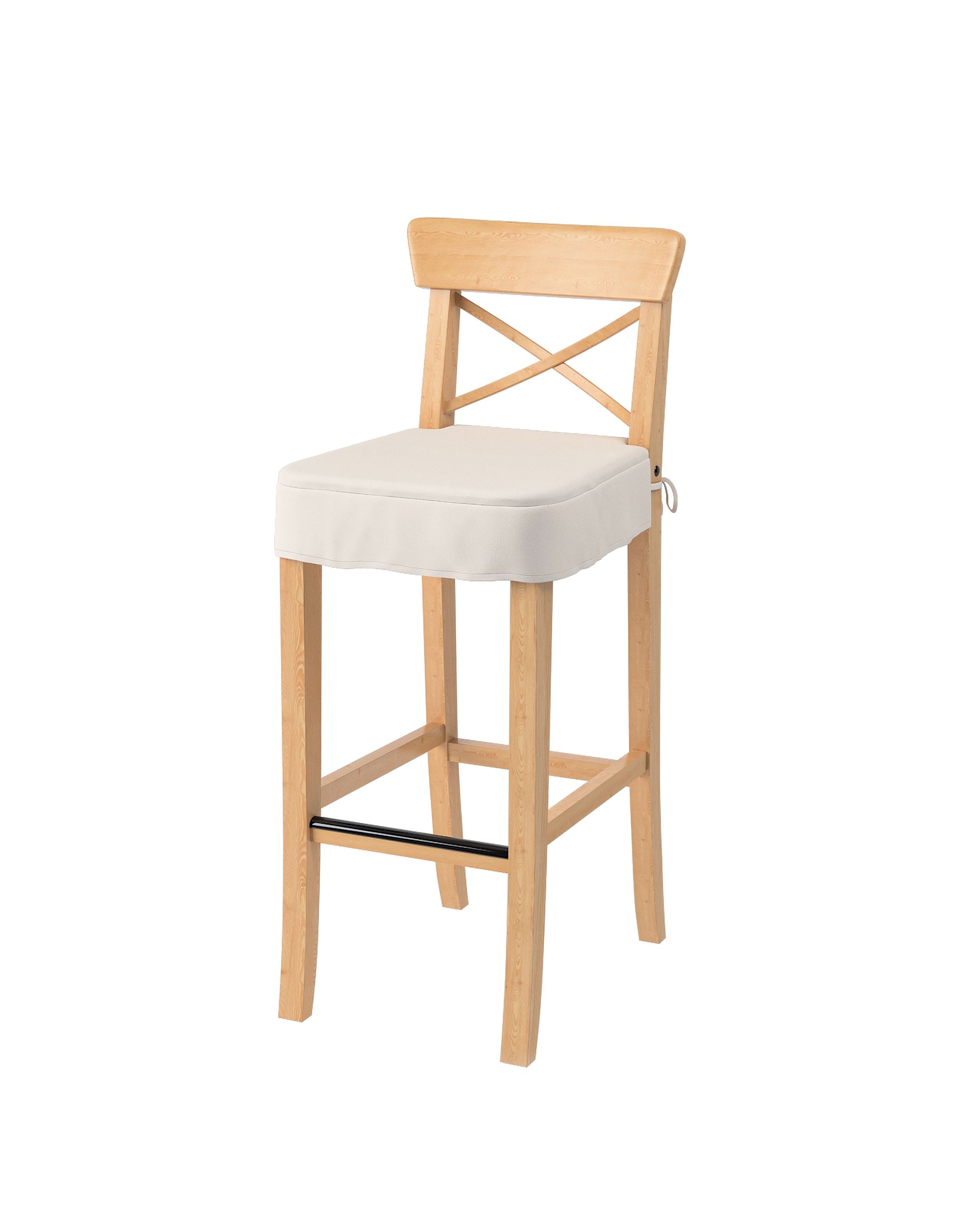 Husa taburet bar Ikea Ingolf culoare bej Țesătură împletitură
