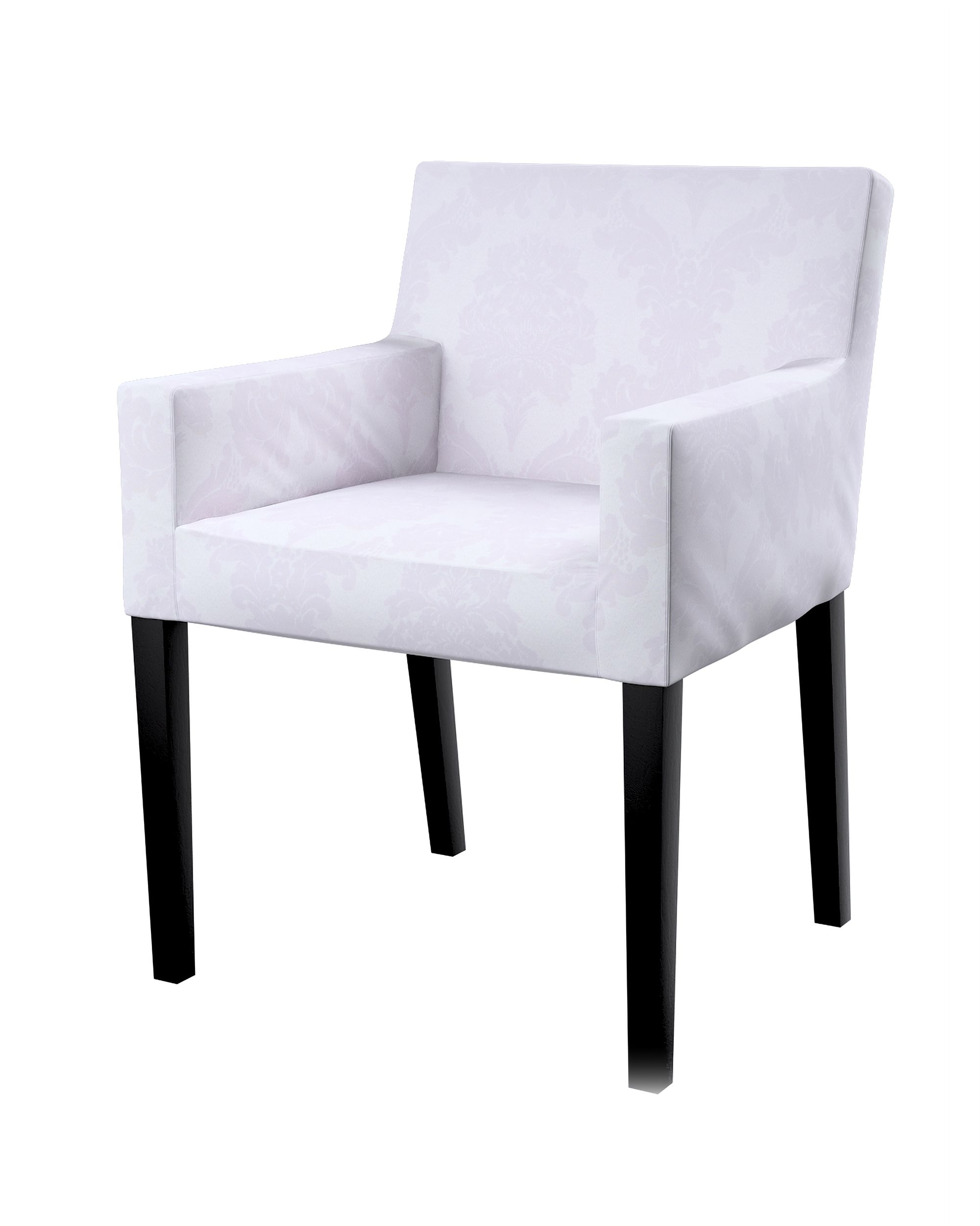 Husa scaun Ikea Nils culoare alb Țesătură gloss, împletitură, cu model