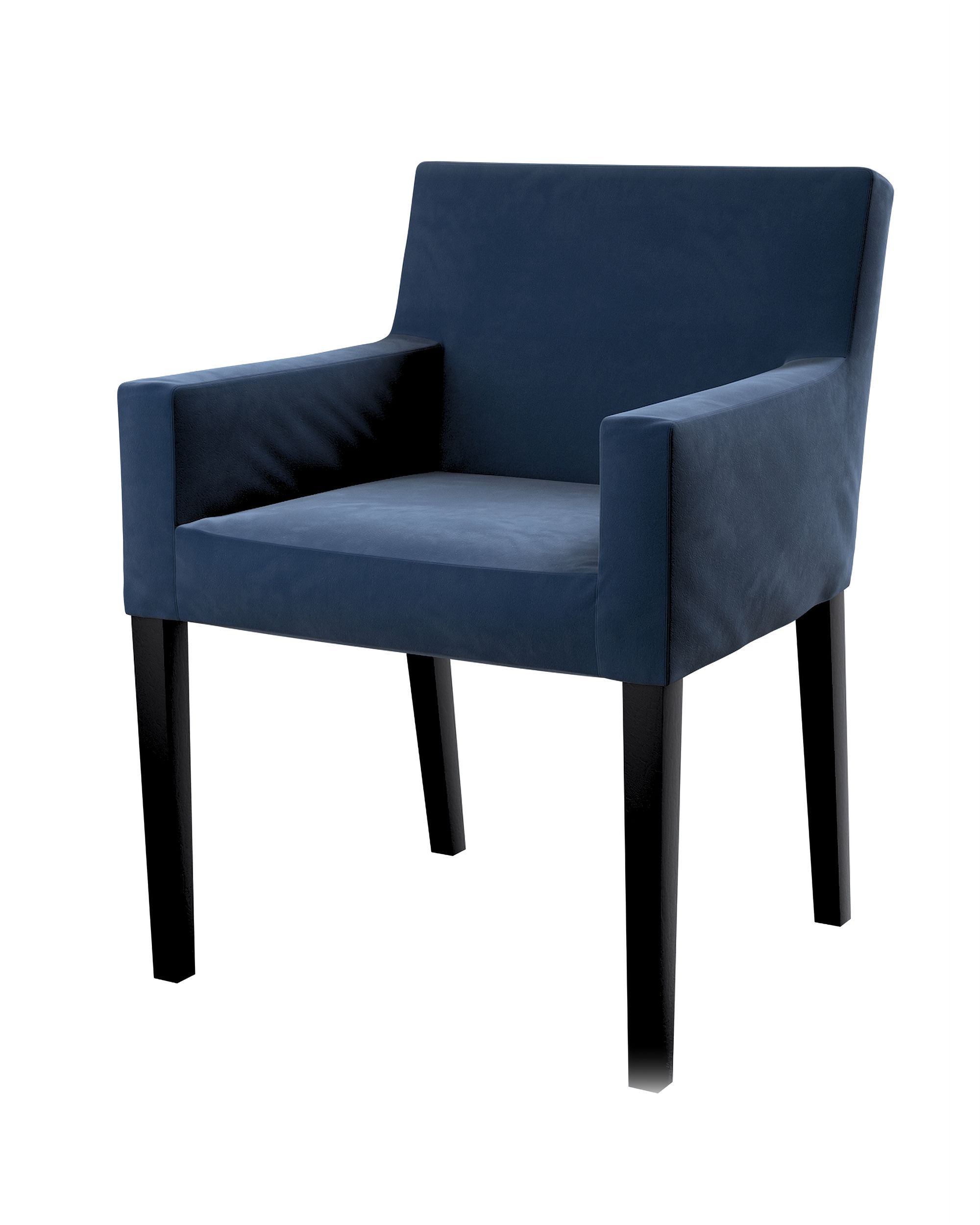 Husa scaun Ikea Nils culoare bleumarin Țesătură gloss, catifea