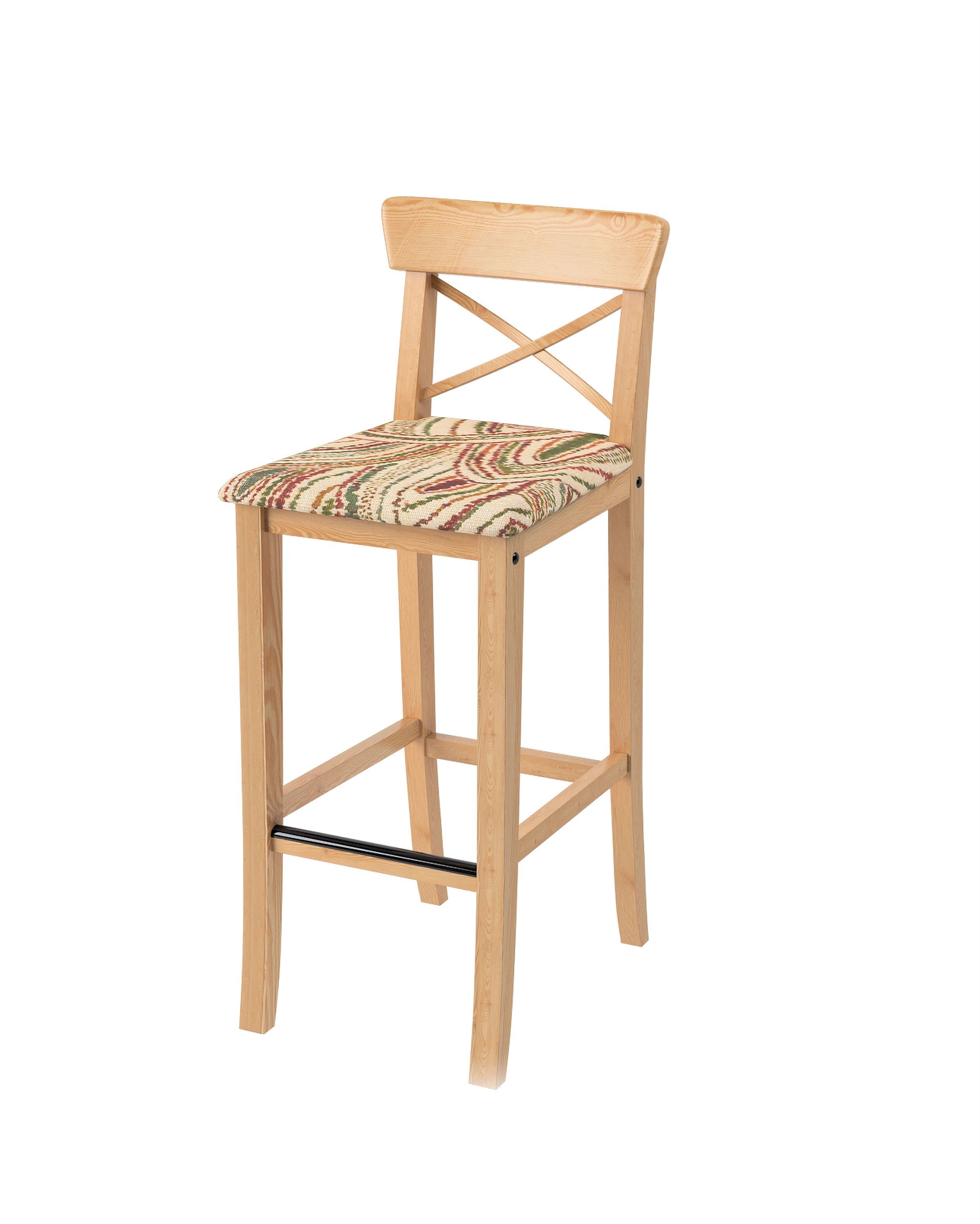 Husă pentru scaun de bar Ingolf cu scaun tapițat culoare multicolor Țesătură împletitură, cu model