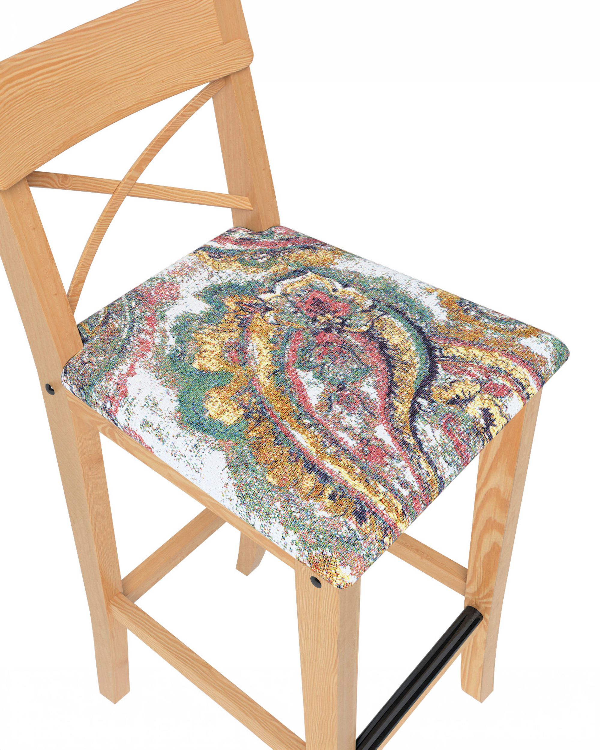 Husă pentru scaun de bar Ingolf cu scaun tapițat culoare multicolor Țesătură împletitură, cu model (hover)