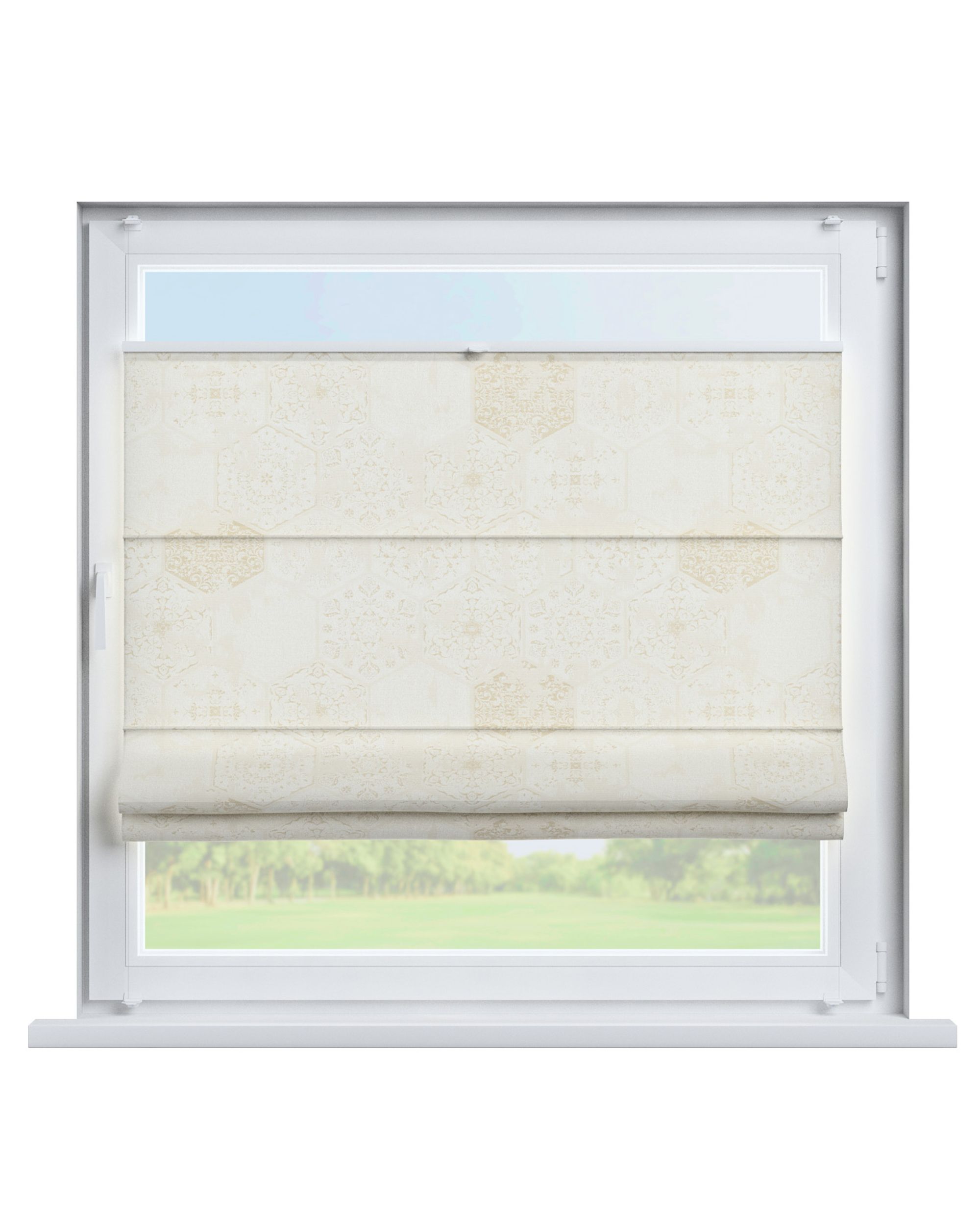 Stor roman Sicily culoare crem Țesătură gloss, împletitură, cu model