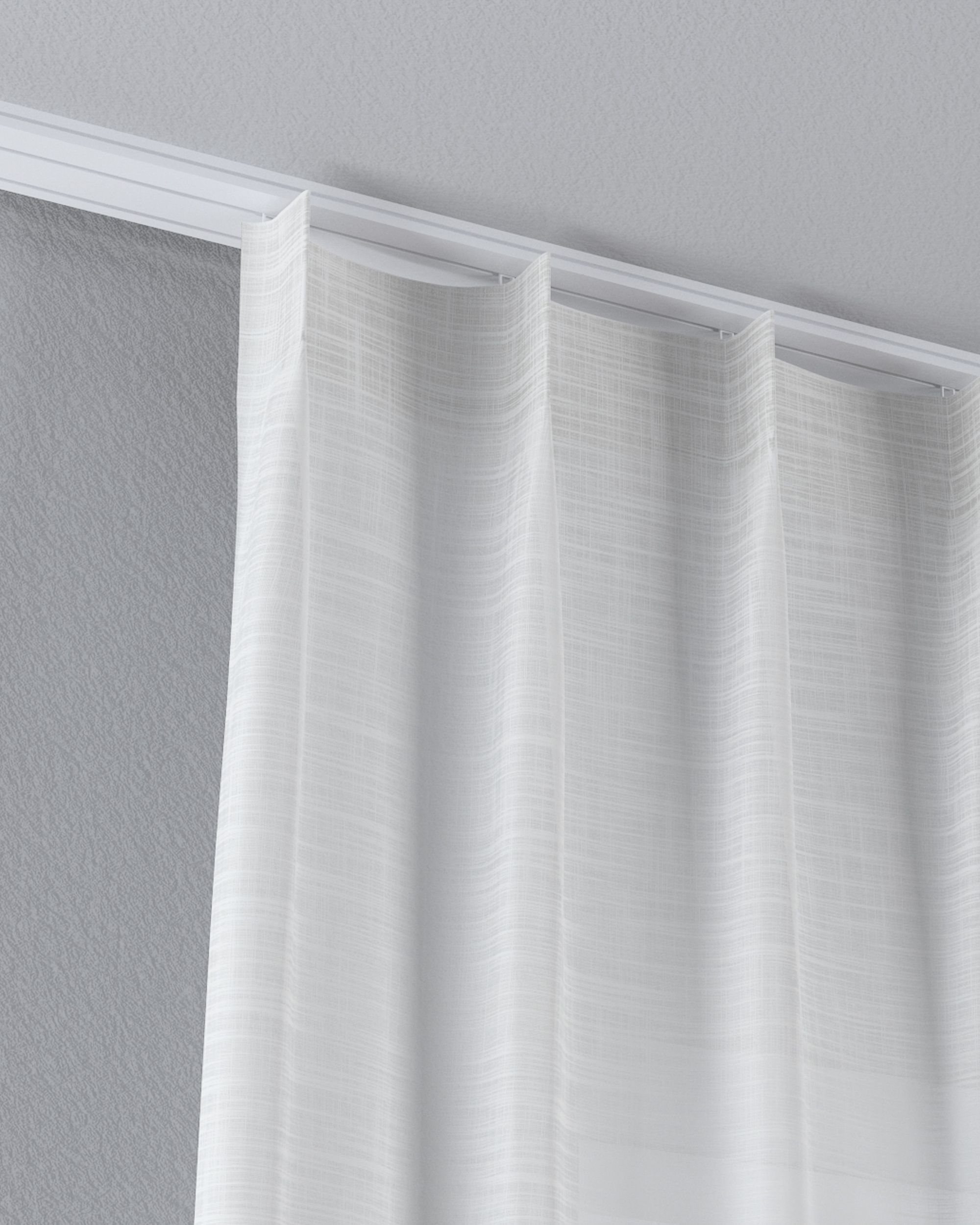 Draperie cu cârlige flex simple culoare crem Țesătură semitransparentă, împletitură (hover)