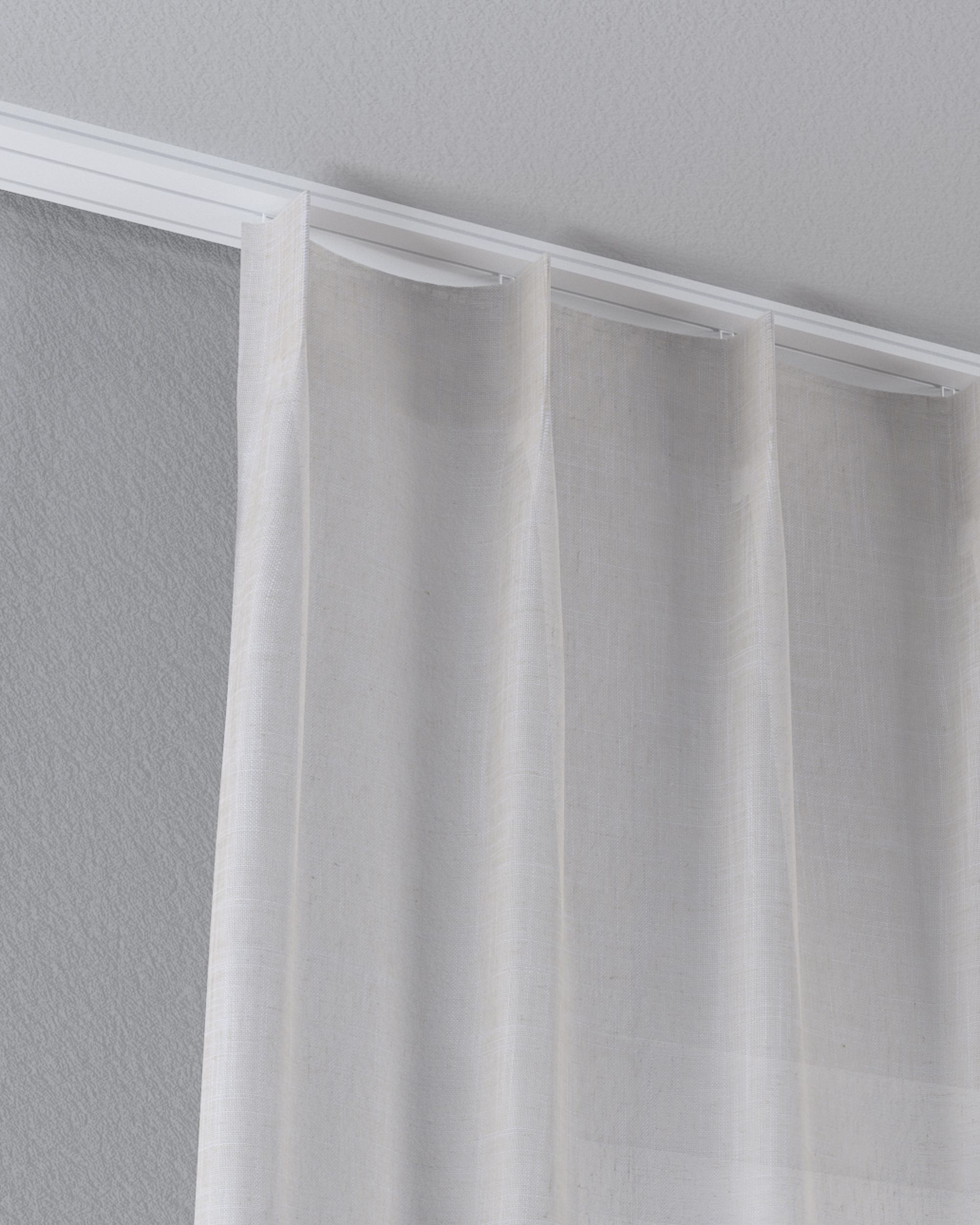 Draperie cu cârlige flex simple culoare bej Țesătură semitransparentă, împletitură (hover)