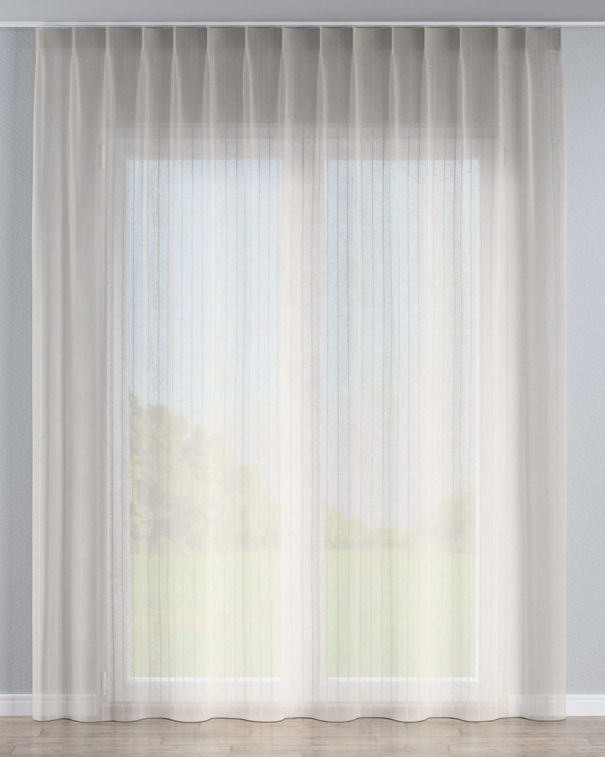 Draperie cu cârlige flex simple culoare bej Țesătură semitransparentă, împletitură, cu model