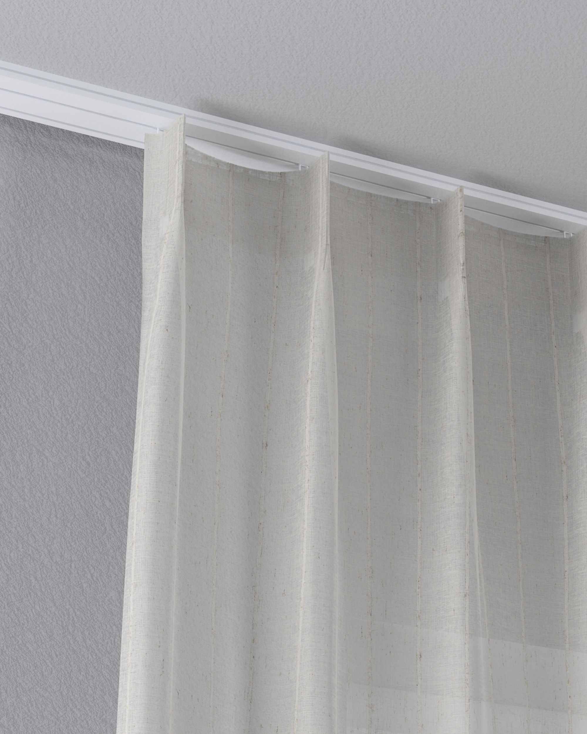Draperie cu cârlige flex simple culoare bej Țesătură semitransparentă, împletitură, cu model (hover)