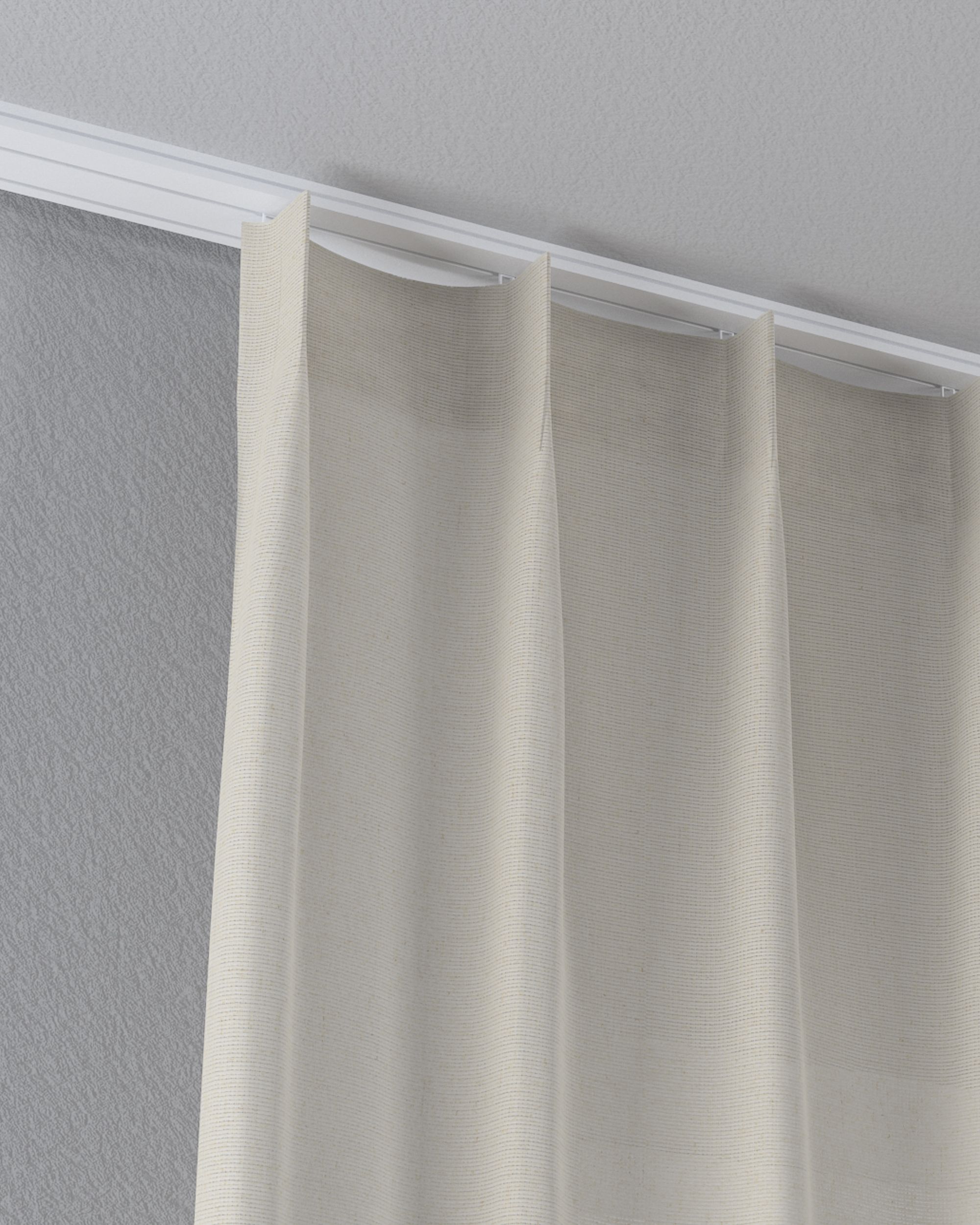 Draperie cu cârlige flex simple culoare bej Țesătură semitransparentă, împletitură (hover)