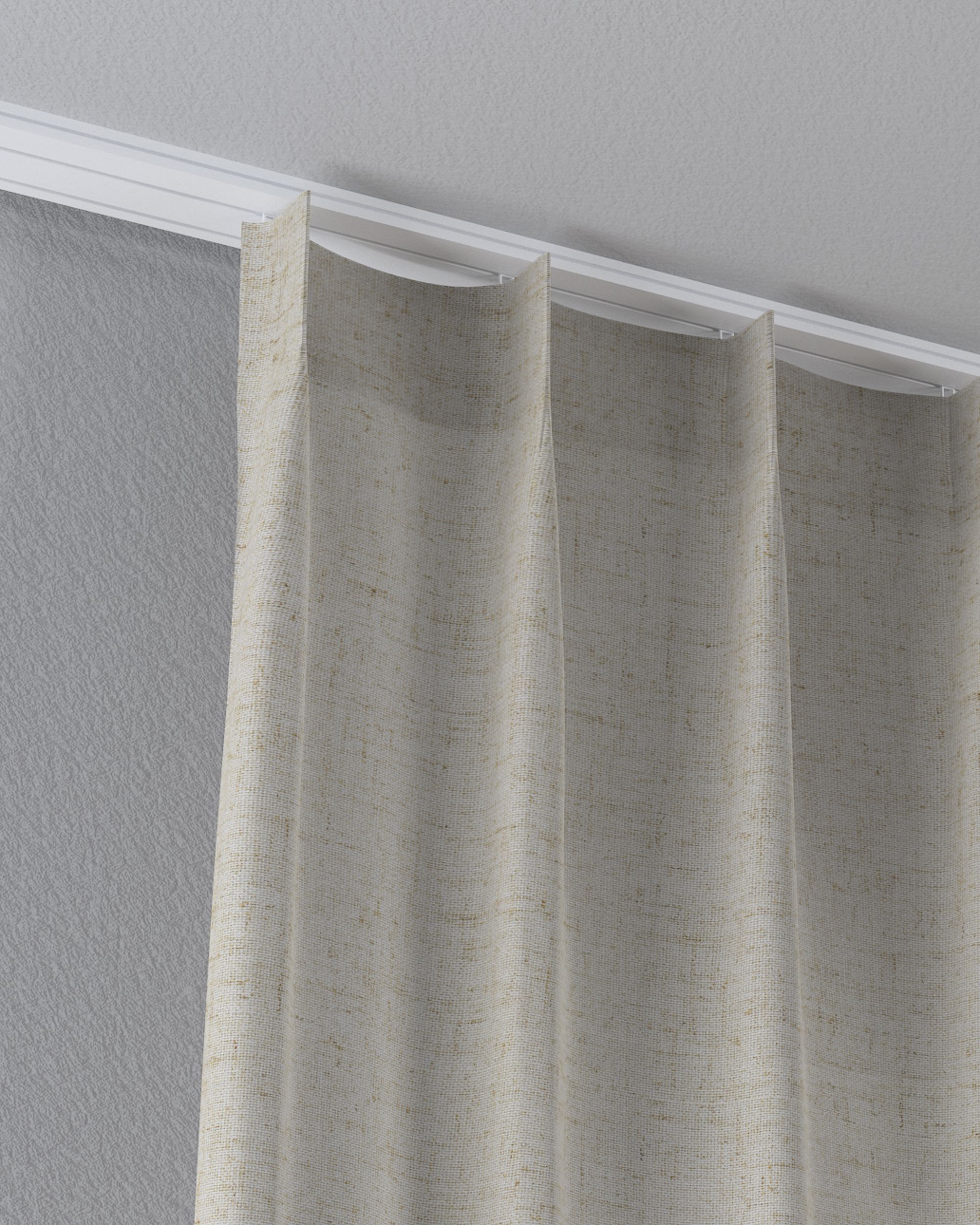 Draperie cu cârlige flex simple culoare bej Țesătură semitransparentă (hover)