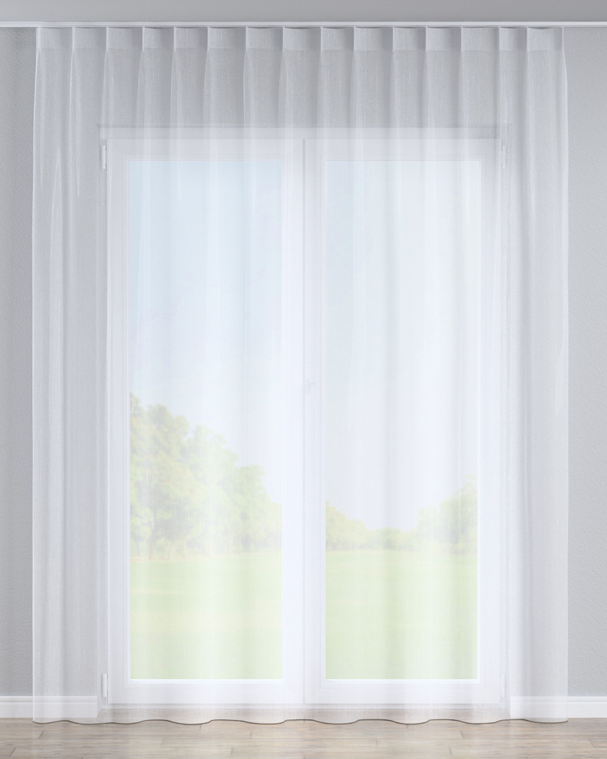 Draperie cu cârlige flex simple culoare crem Țesătură semitransparentă, împletitură, cu model