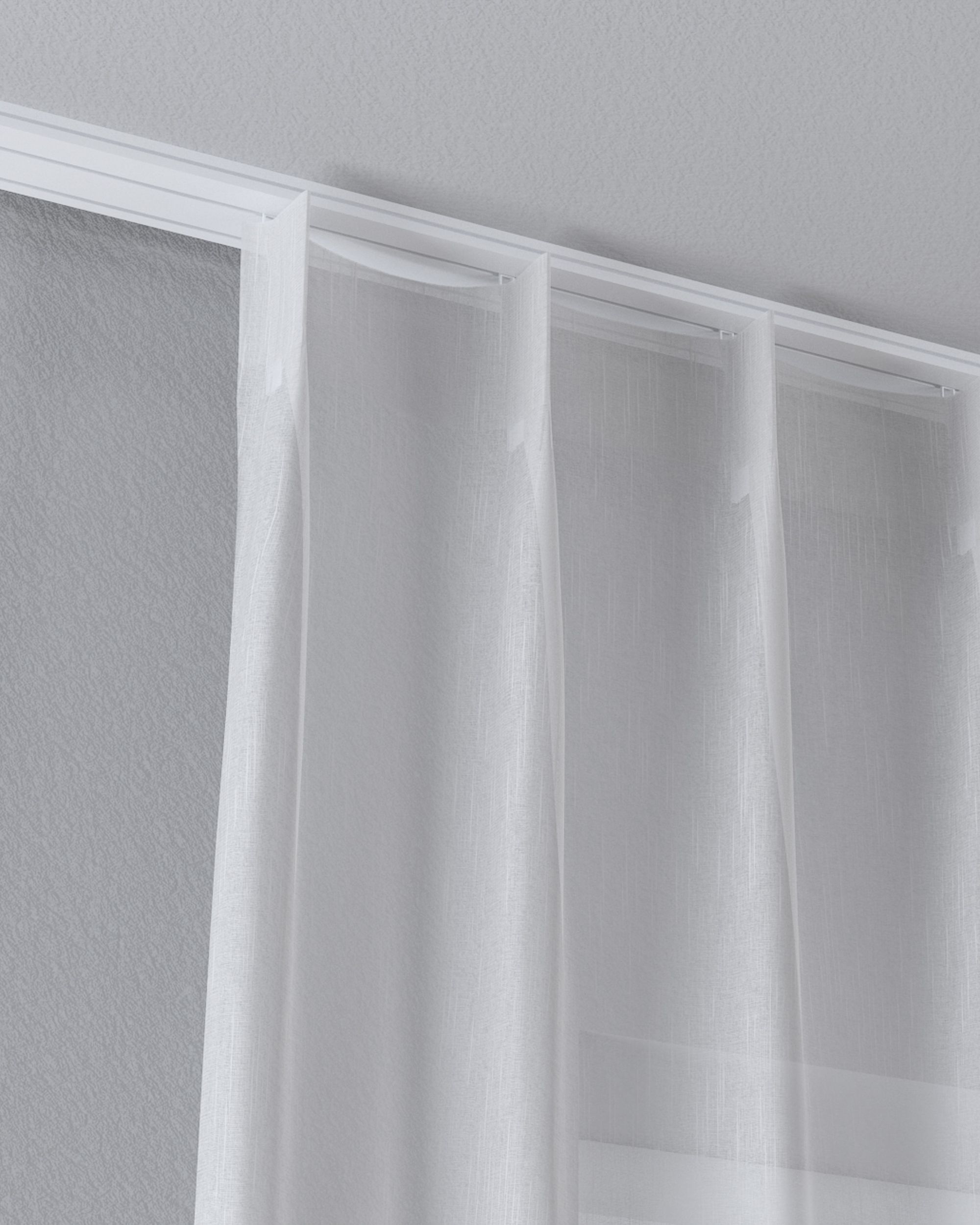 Draperie cu cârlige flex simple culoare crem Țesătură semitransparentă, împletitură, cu model (hover)