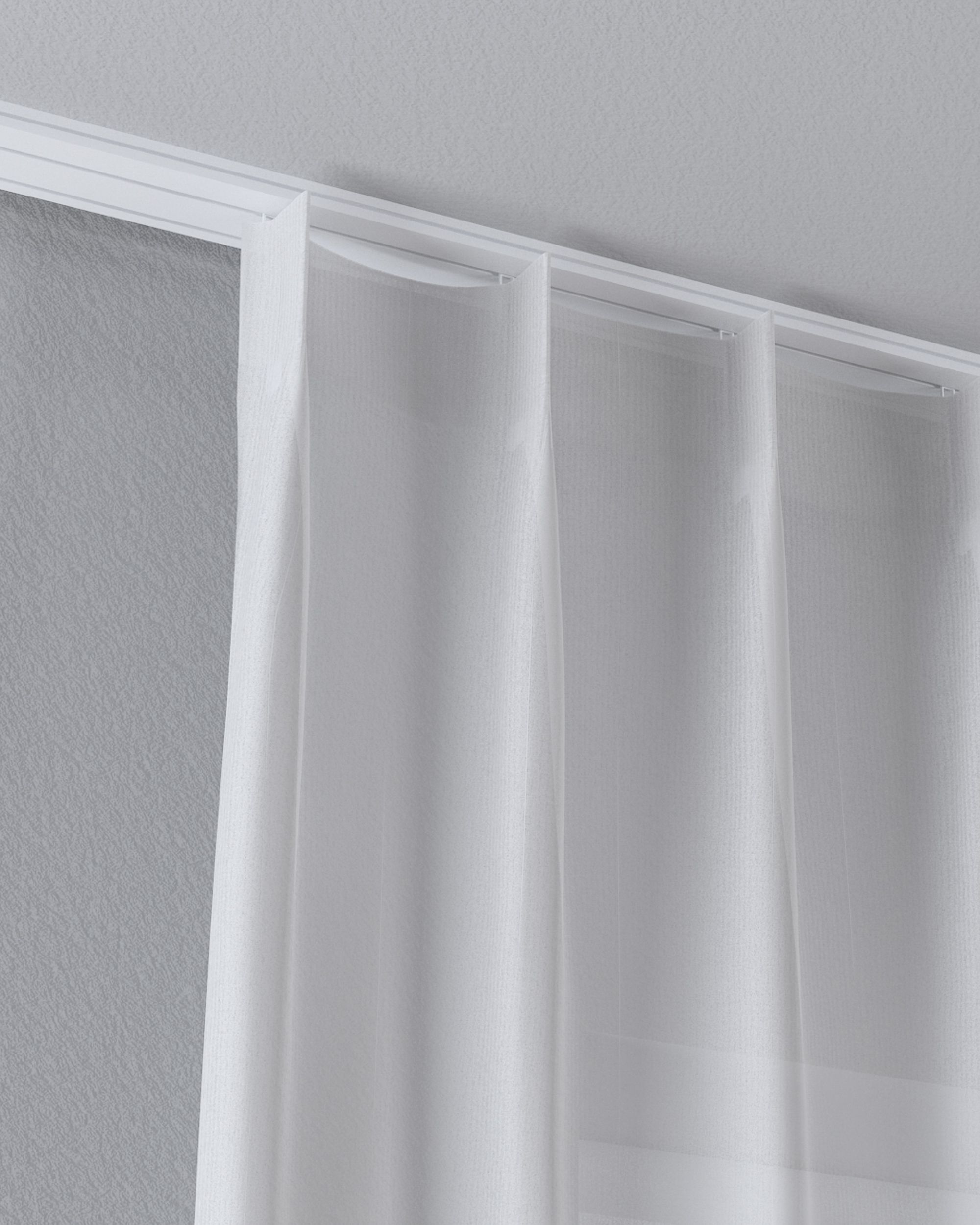 Draperie cu cârlige flex simple culoare crem Țesătură semitransparentă, împletitură, cu model (hover)
