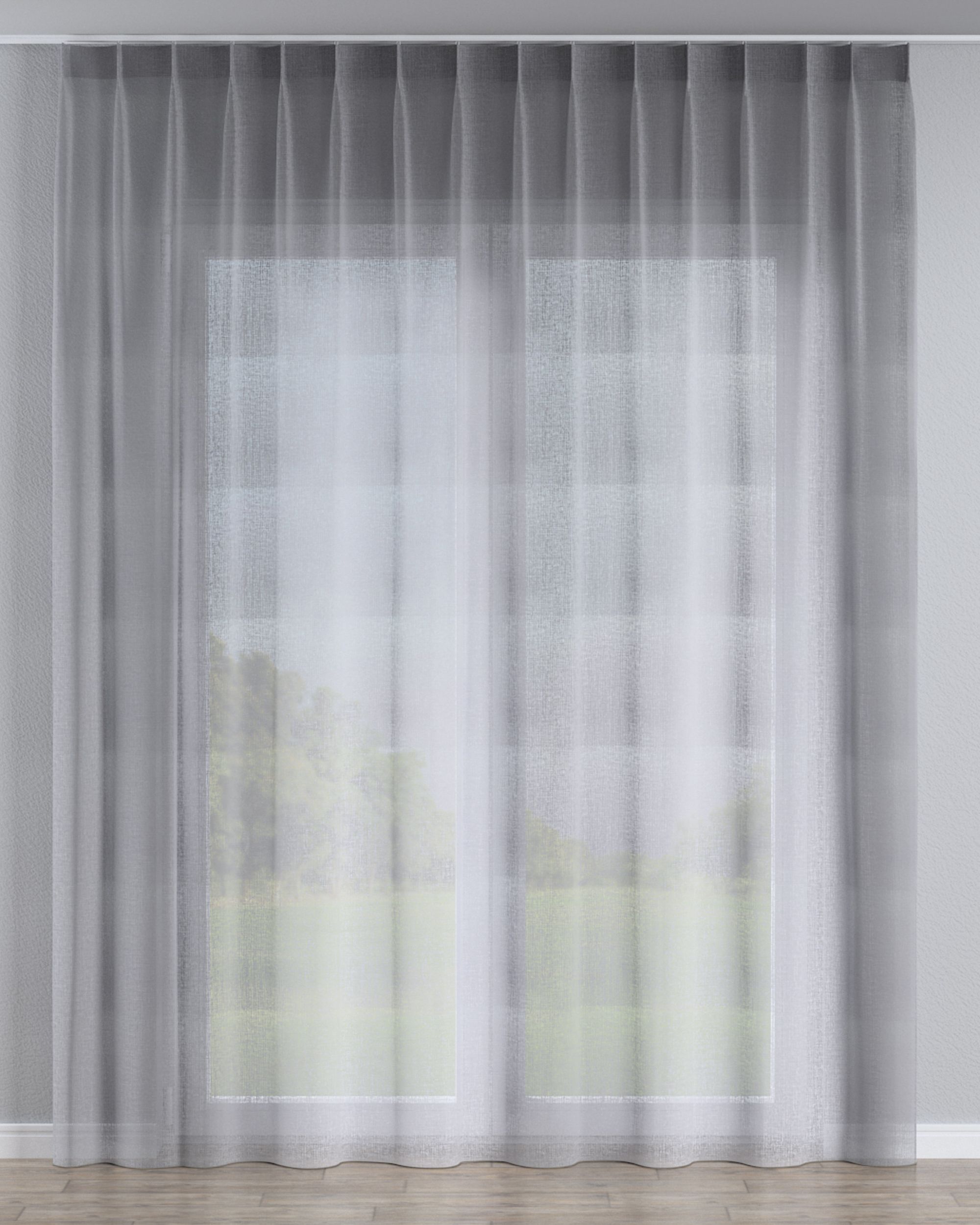 Draperie cu cârlige flex simple culoare gri Țesătură semitransparentă, împletitură
