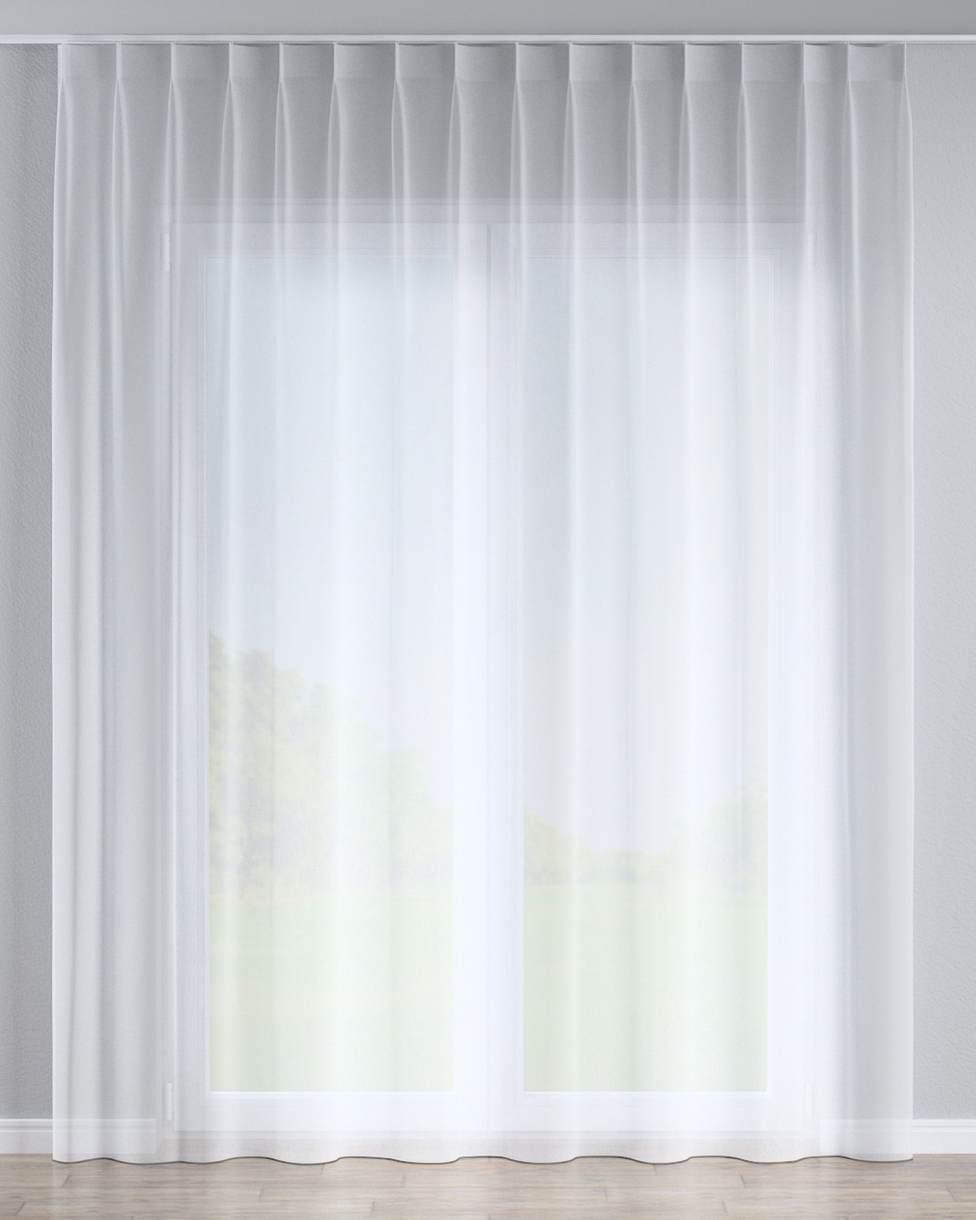 Draperie cu cârlige flex simple culoare alb Țesătură semitransparentă, împletitură
