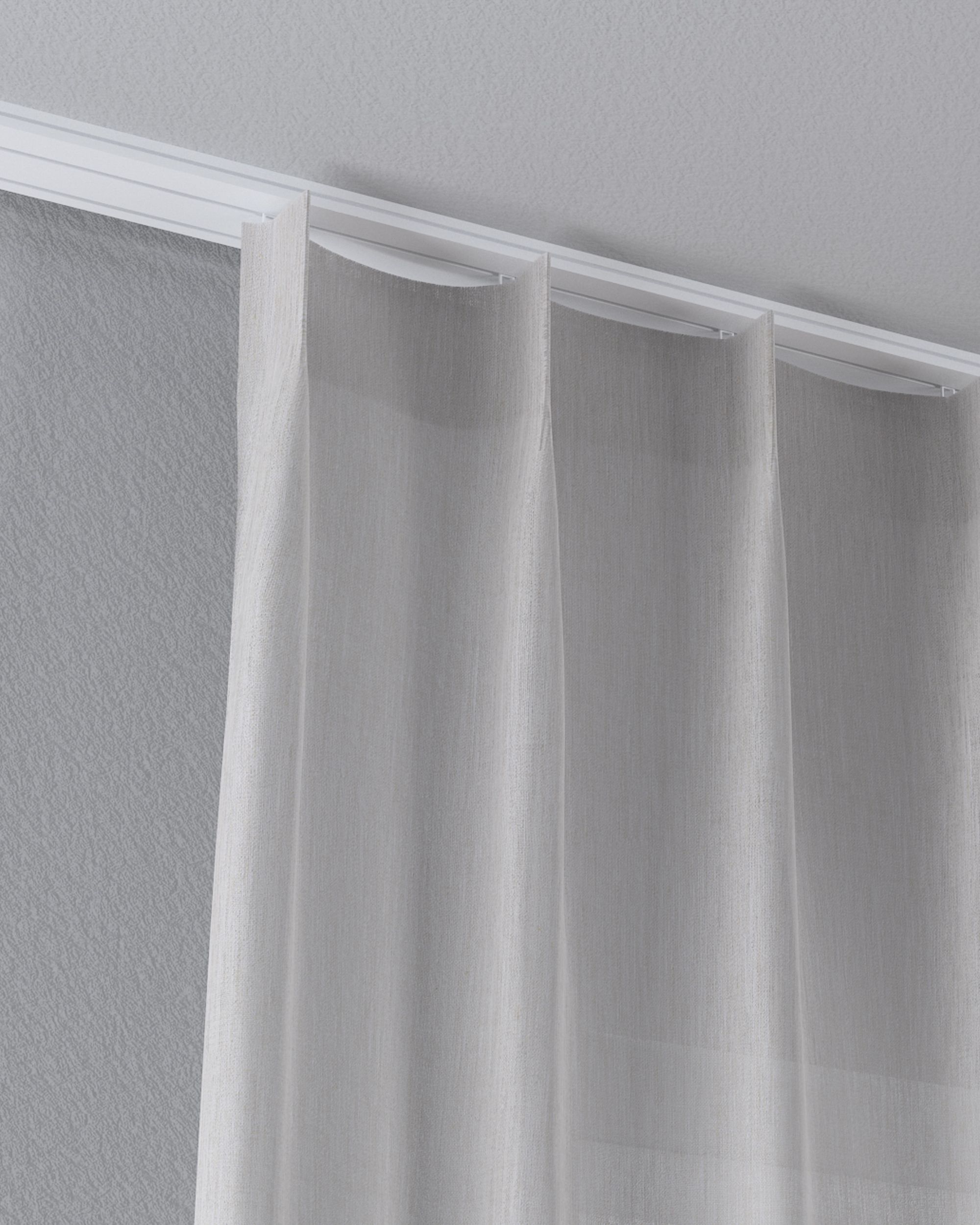 Draperie cu cârlige flex simple culoare bej Țesătură semitransparentă, împletitură (hover)