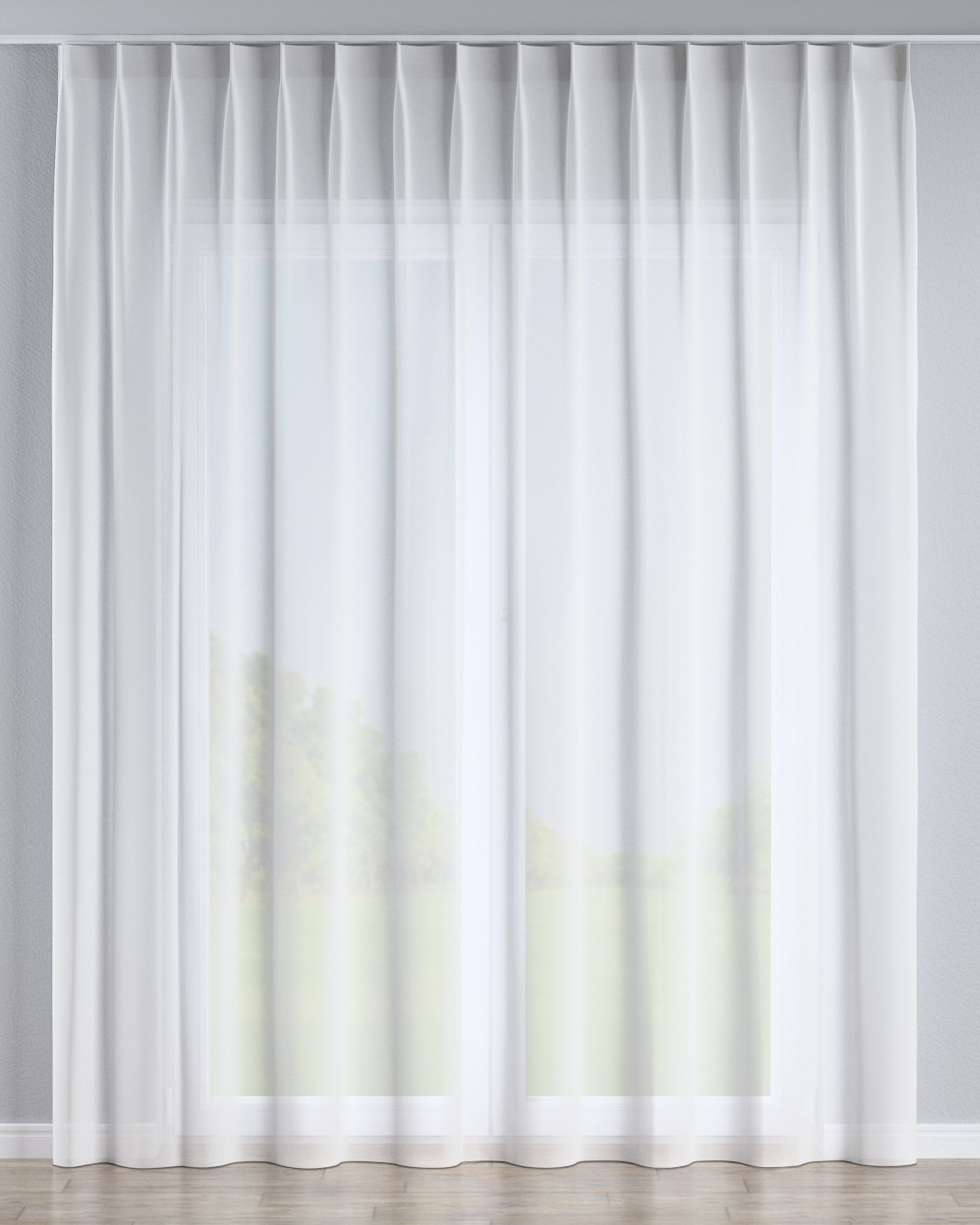 Draperie cu cârlige flex simple culoare crem Țesătură semitransparentă, împletitură