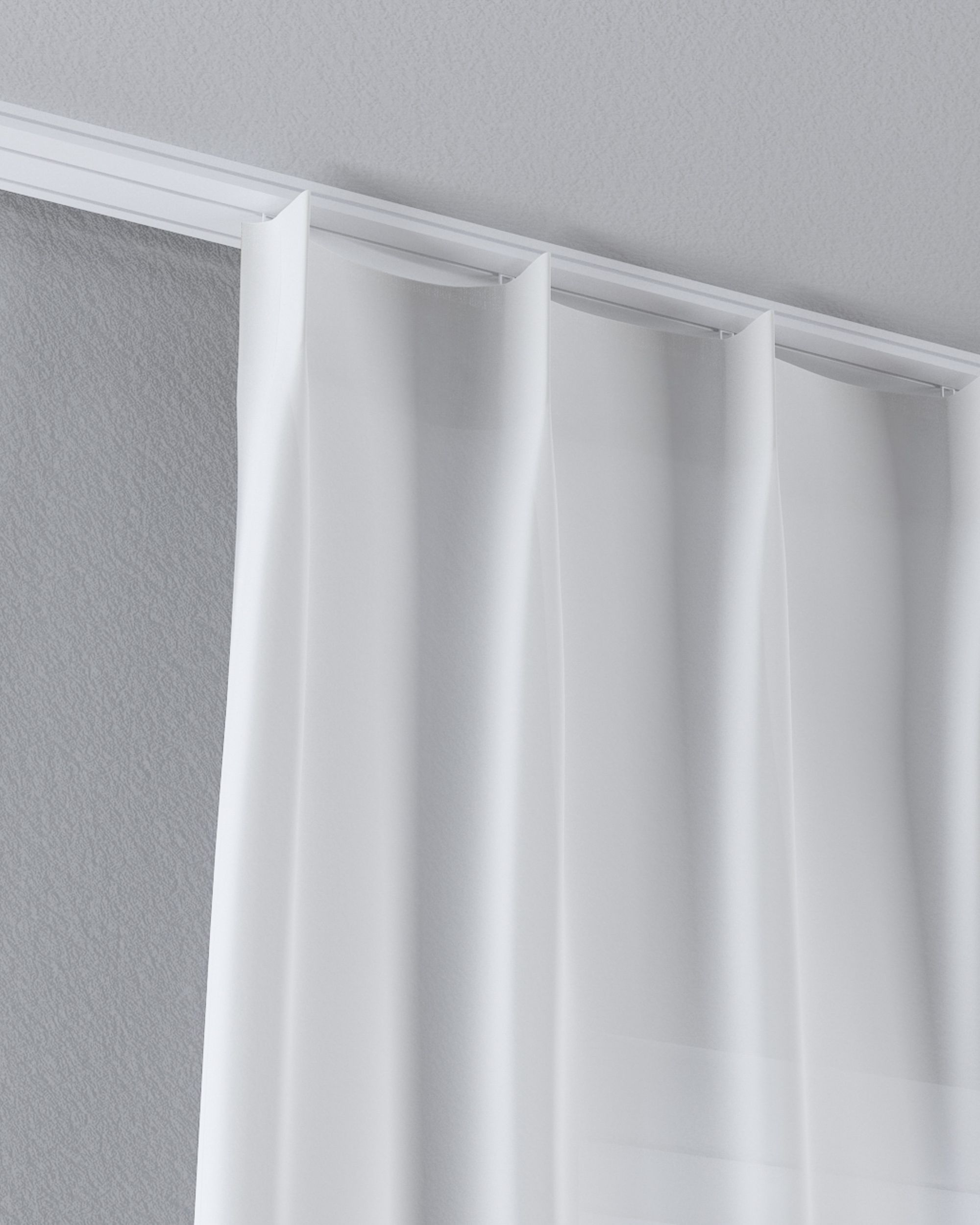Draperie cu cârlige flex simple culoare crem Țesătură semitransparentă, împletitură (hover)