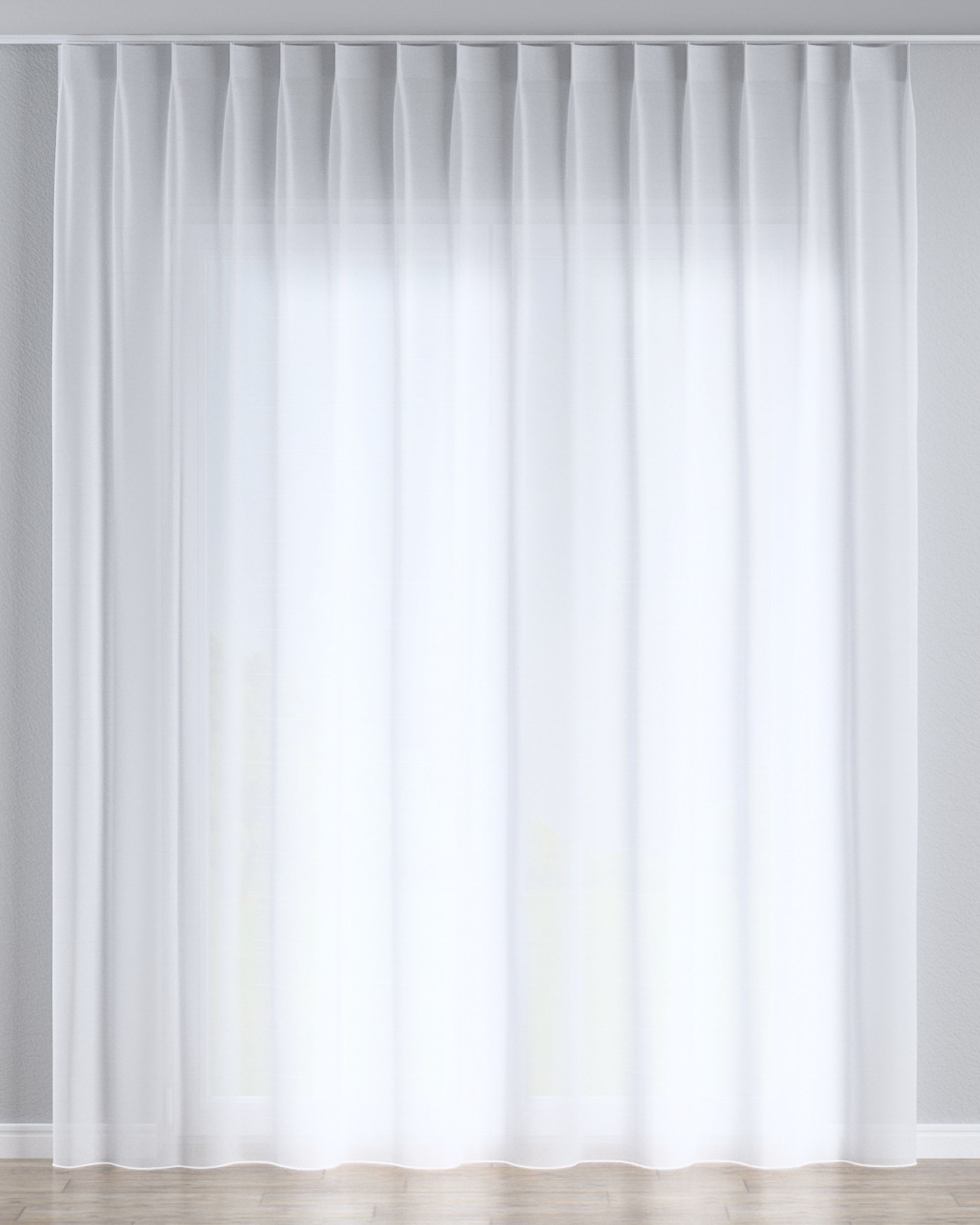 Draperie cu cârlige flex simple culoare alb Țesătură semitransparentă, împletitură