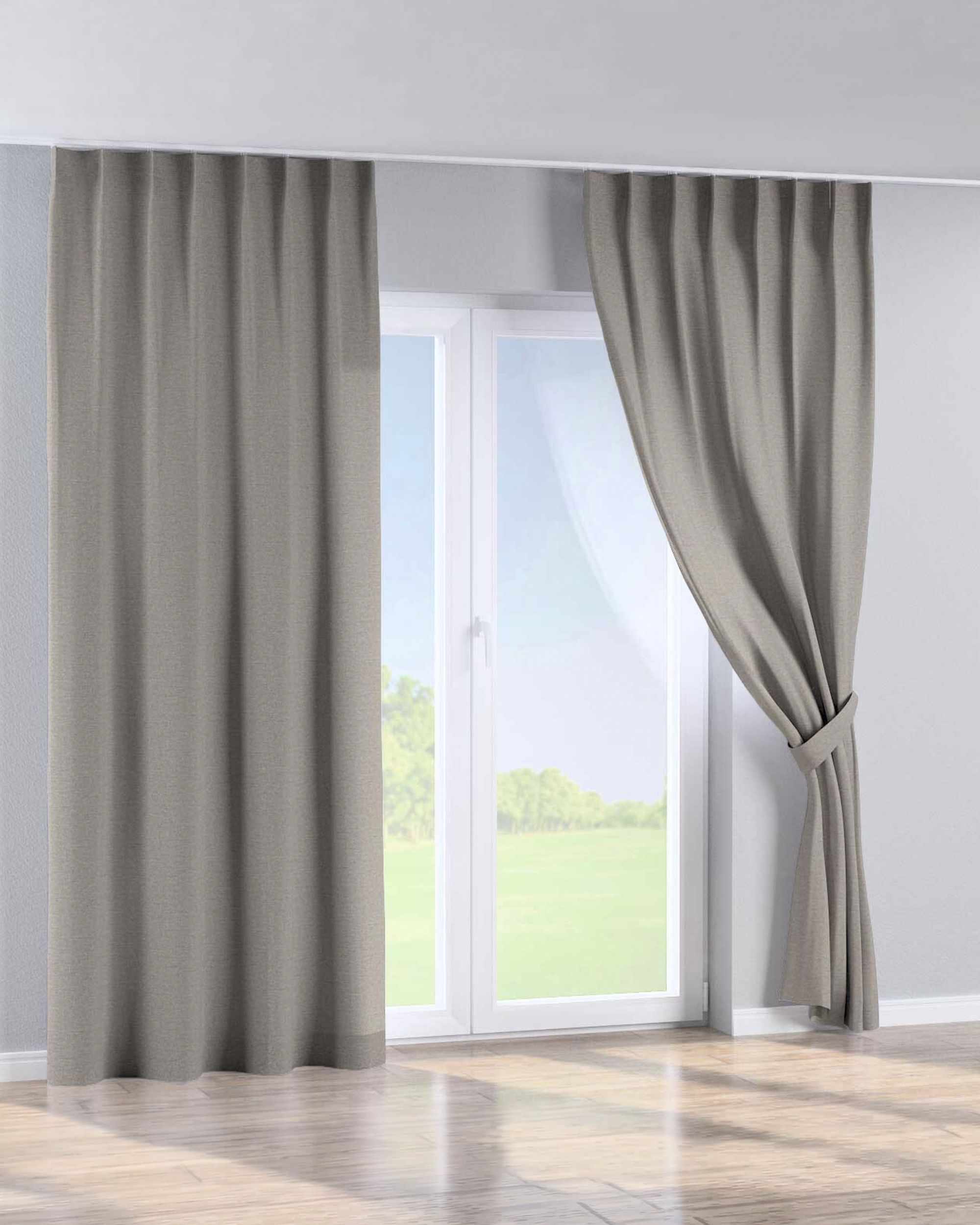 Perdea cu cârlige flex simple culoare gri Țesătură împletitură (hover)