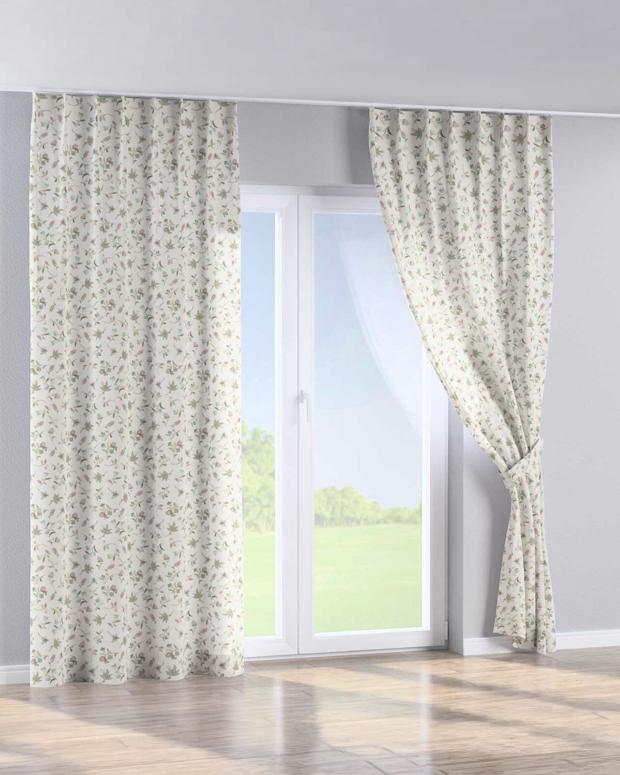 Perdea cu cârlige flex simple culoare multicolor Țesătură cu model (hover)