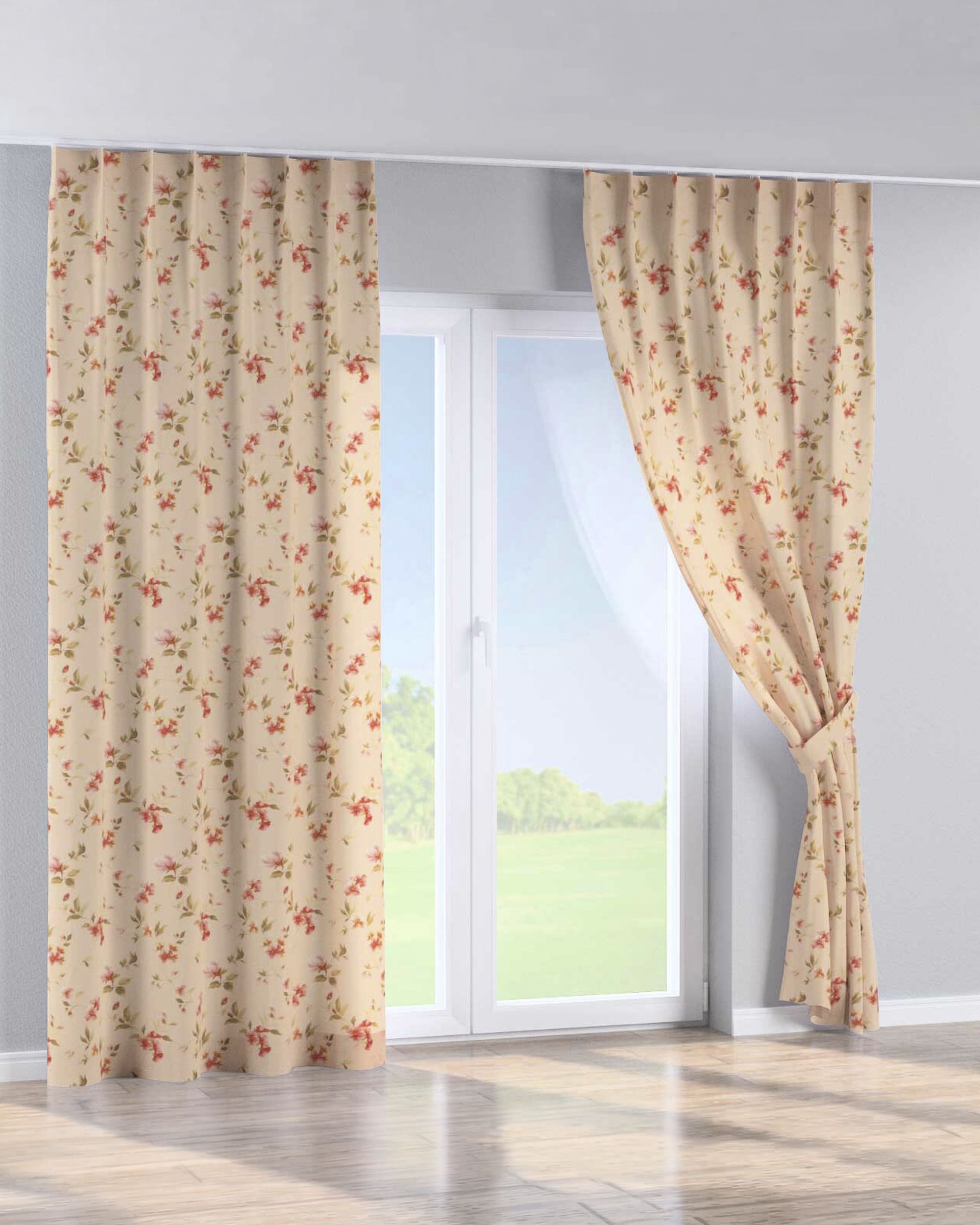 Perdea cu cârlige flex simple culoare multicolor Țesătură cu model (hover)