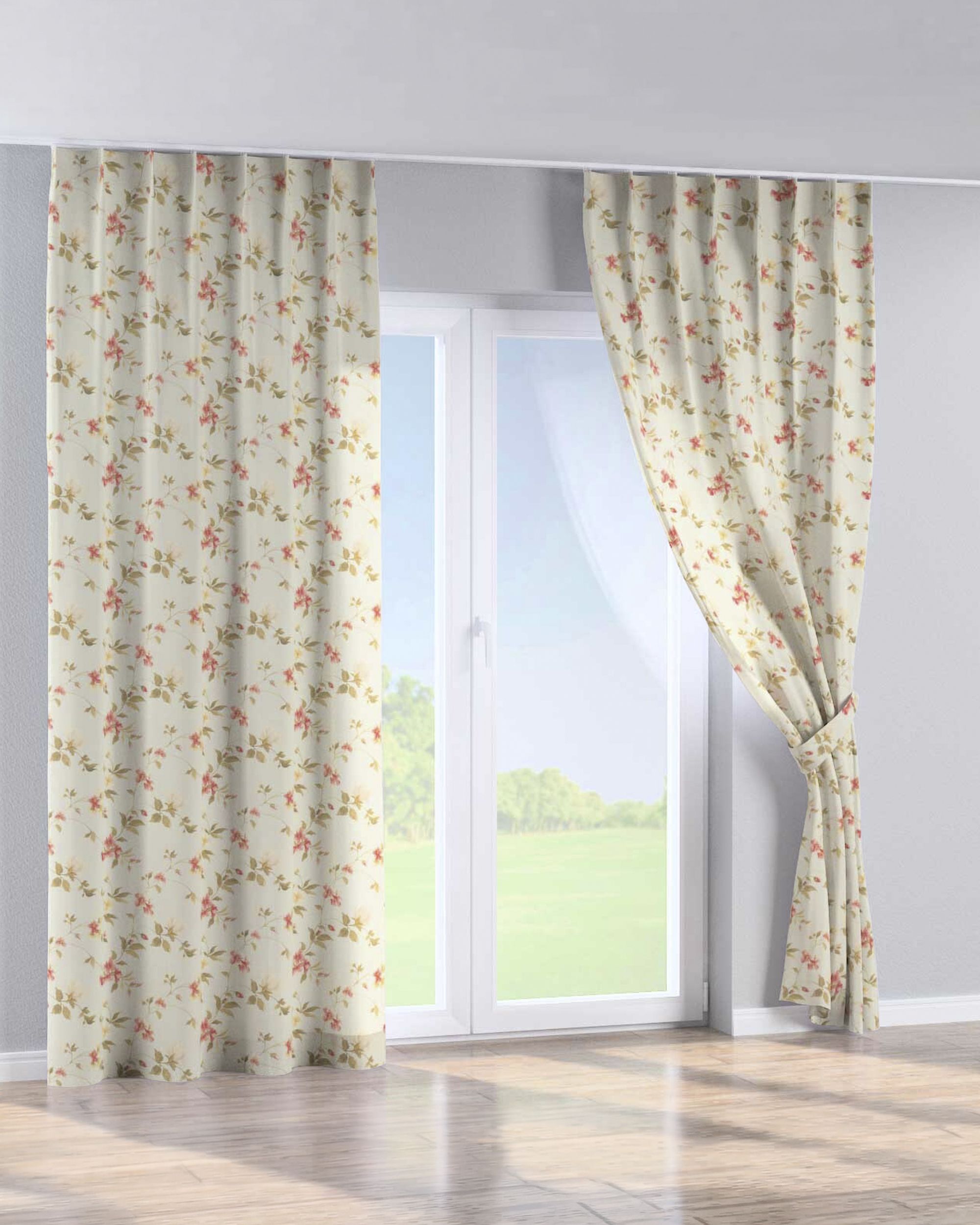Perdea cu cârlige flex simple culoare multicolor Țesătură cu model (hover)