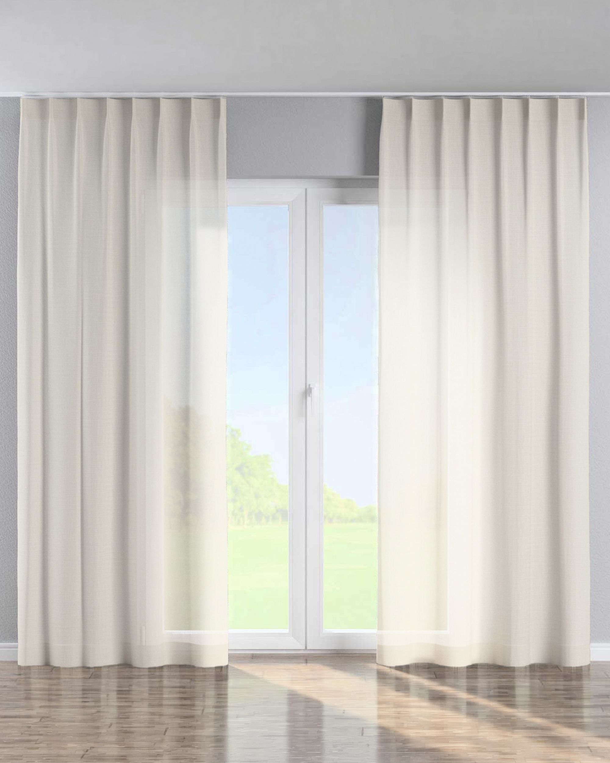 Perdea cu cârlige flex simple culoare crem Țesătură împletitură