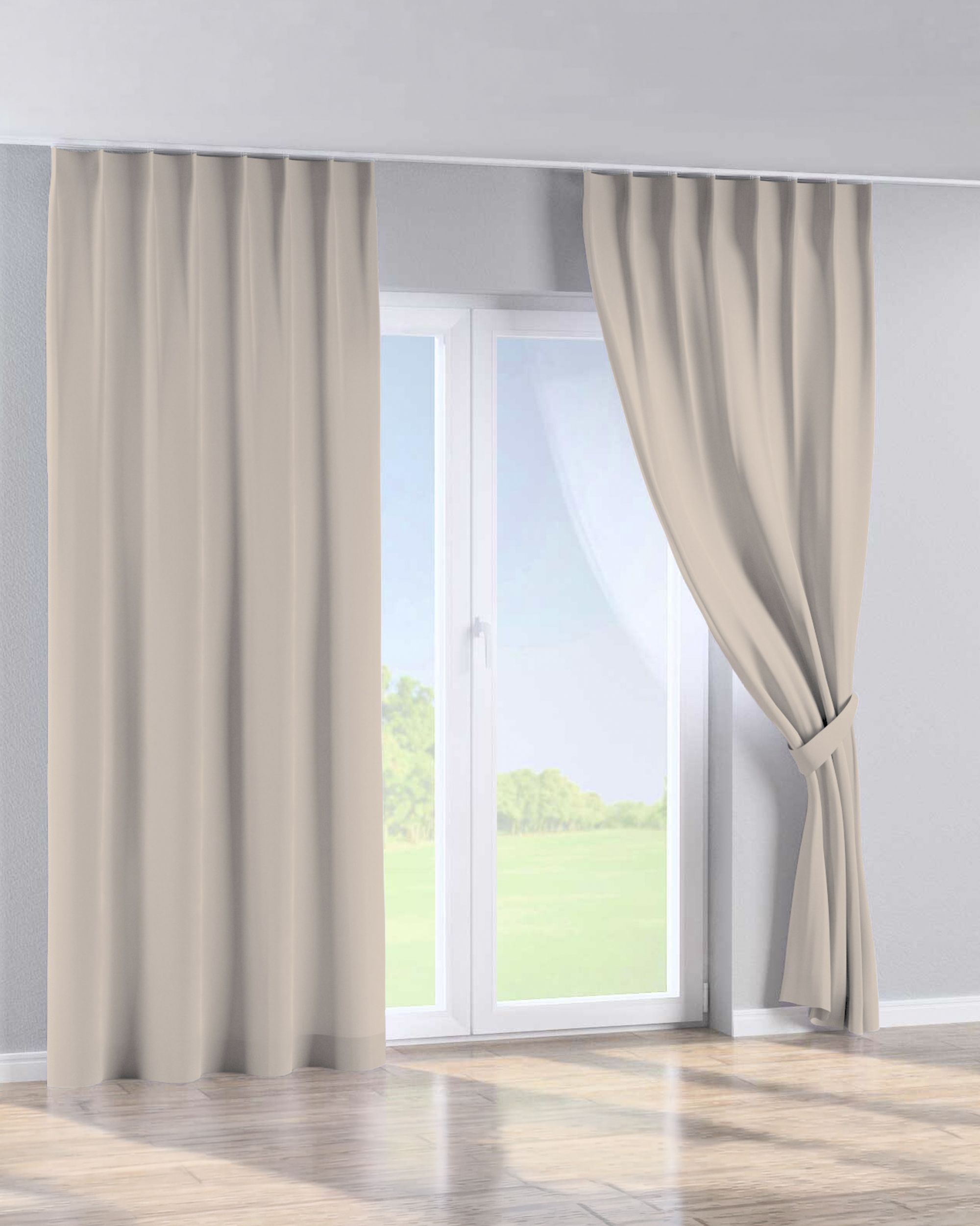Perdea cu cârlige flex simple culoare bej (hover)