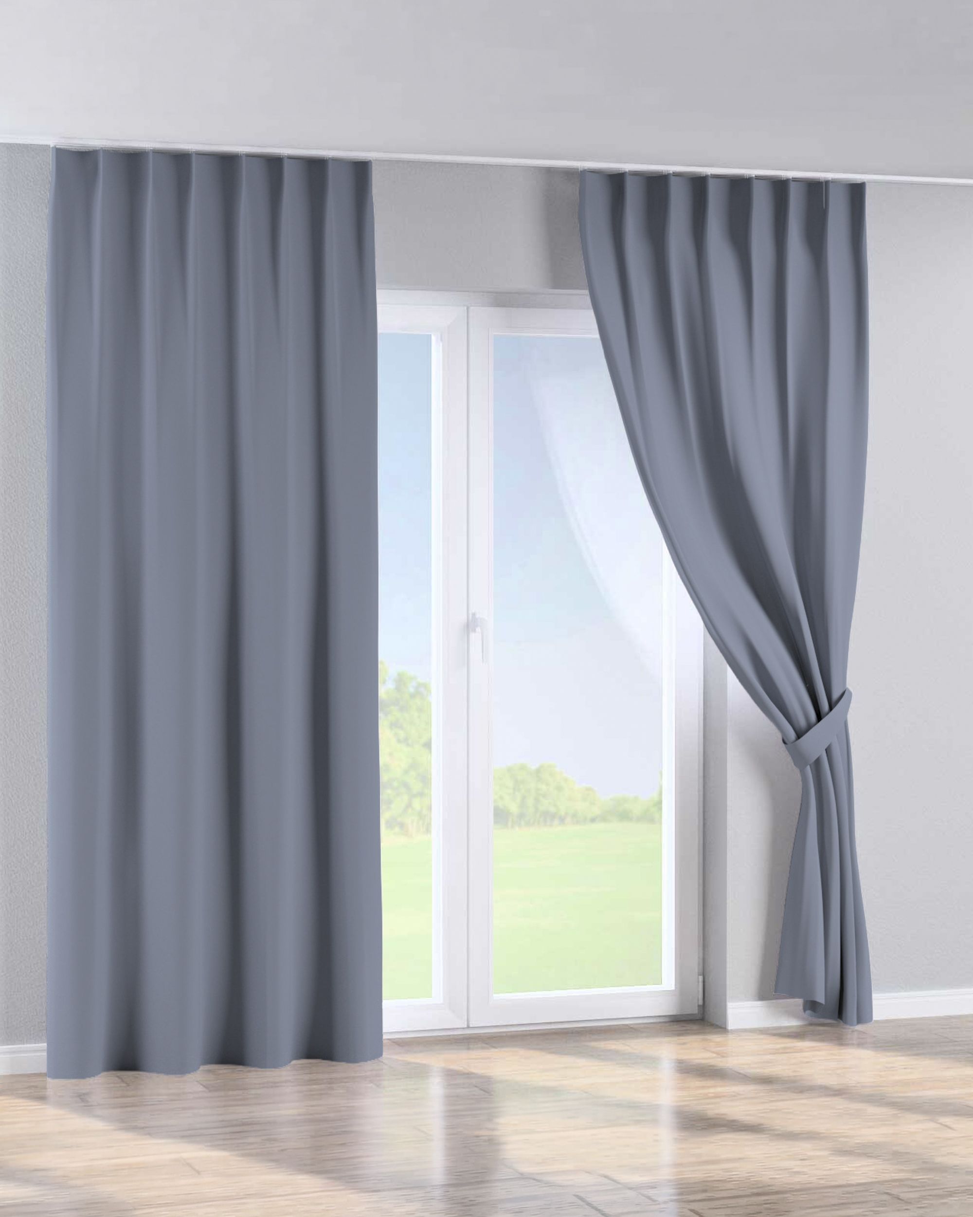 Perdea cu cârlige flex simple culoare gri Țesătură blackout (hover)