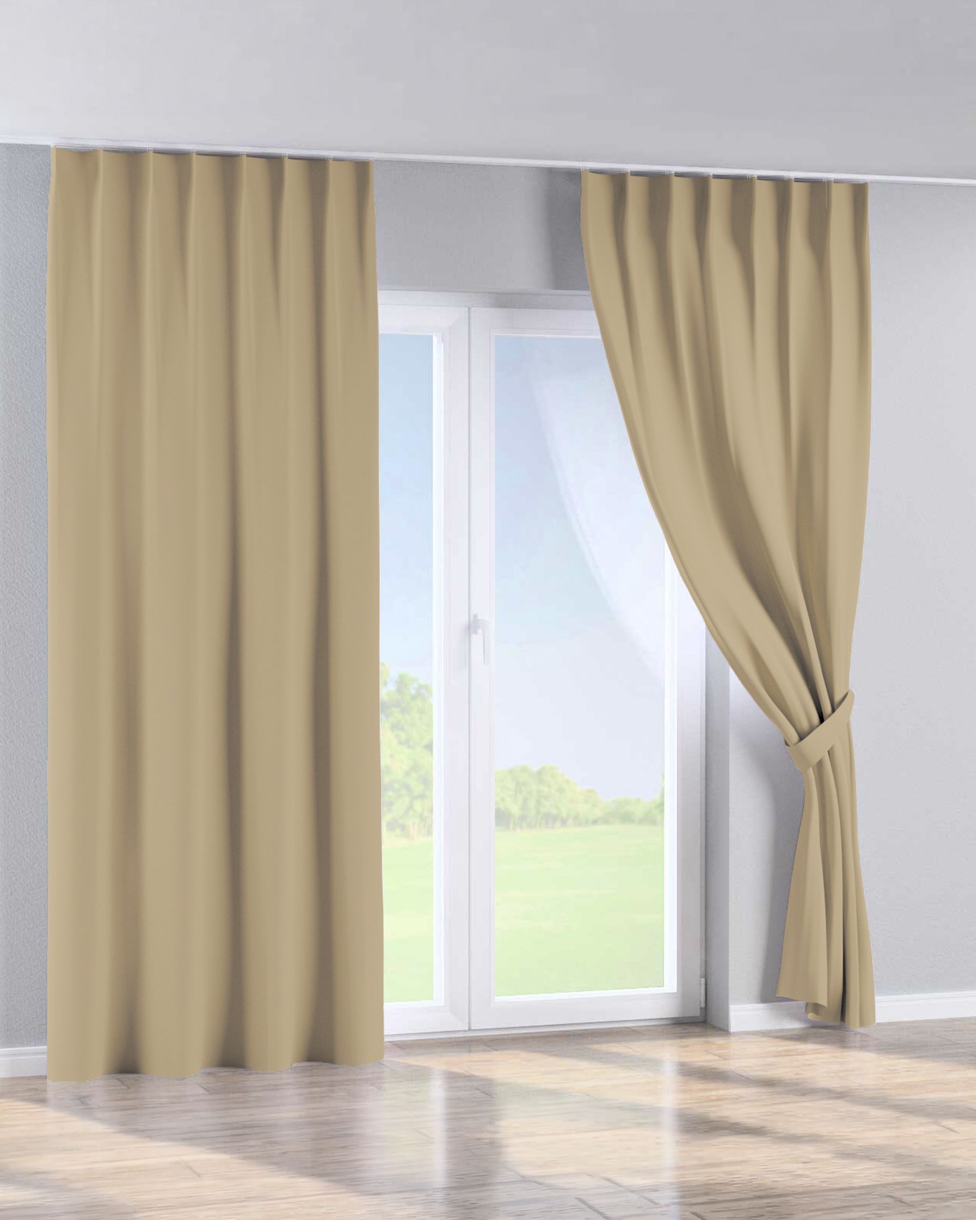 Perdea cu cârlige flex simple culoare auriu Țesătură blackout (hover)