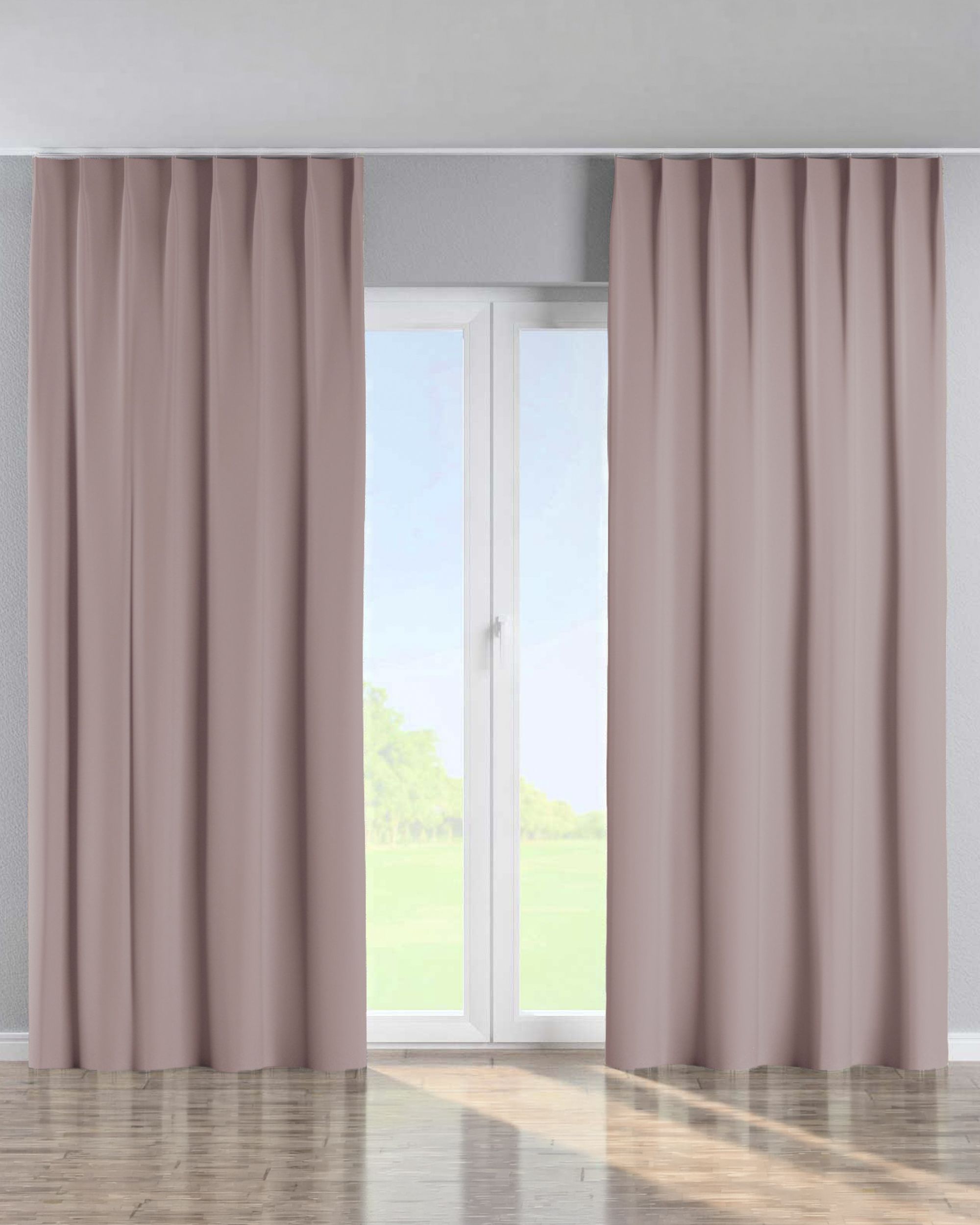 Perdea cu cârlige flex simple culoare roz Țesătură blackout