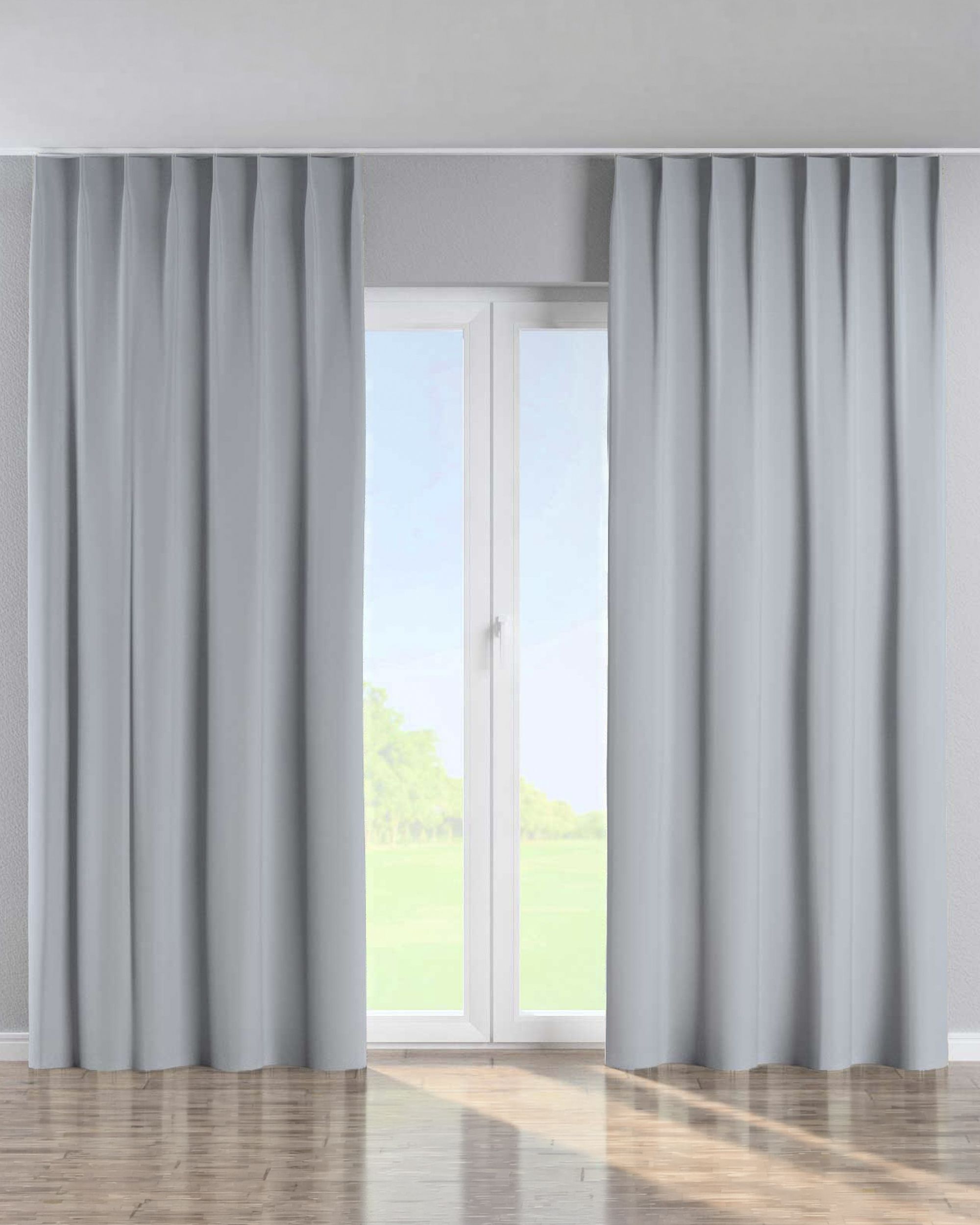 Perdea cu cârlige flex simple culoare gri Țesătură blackout
