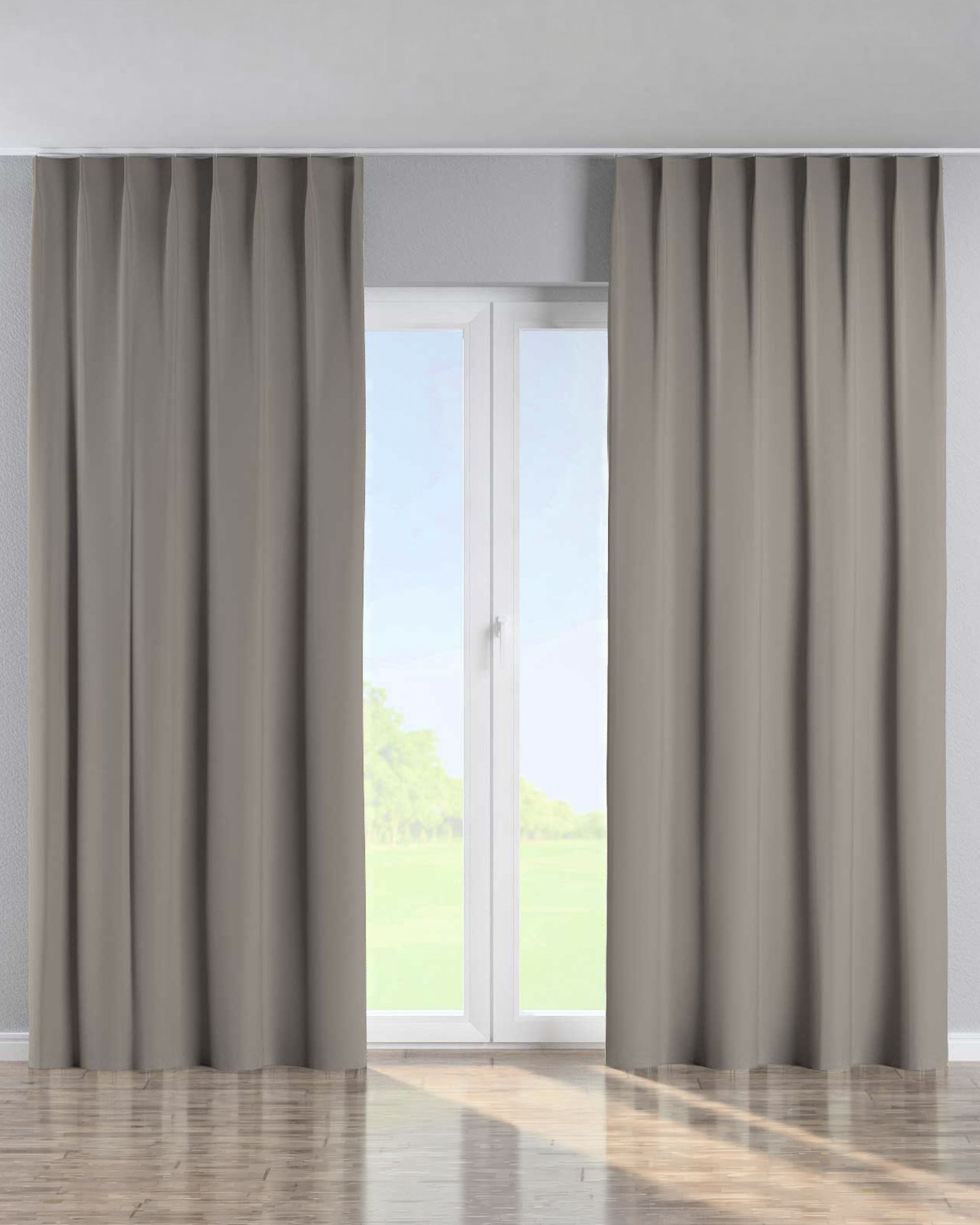 Perdea cu cârlige flex simple culoare bej Țesătură blackout