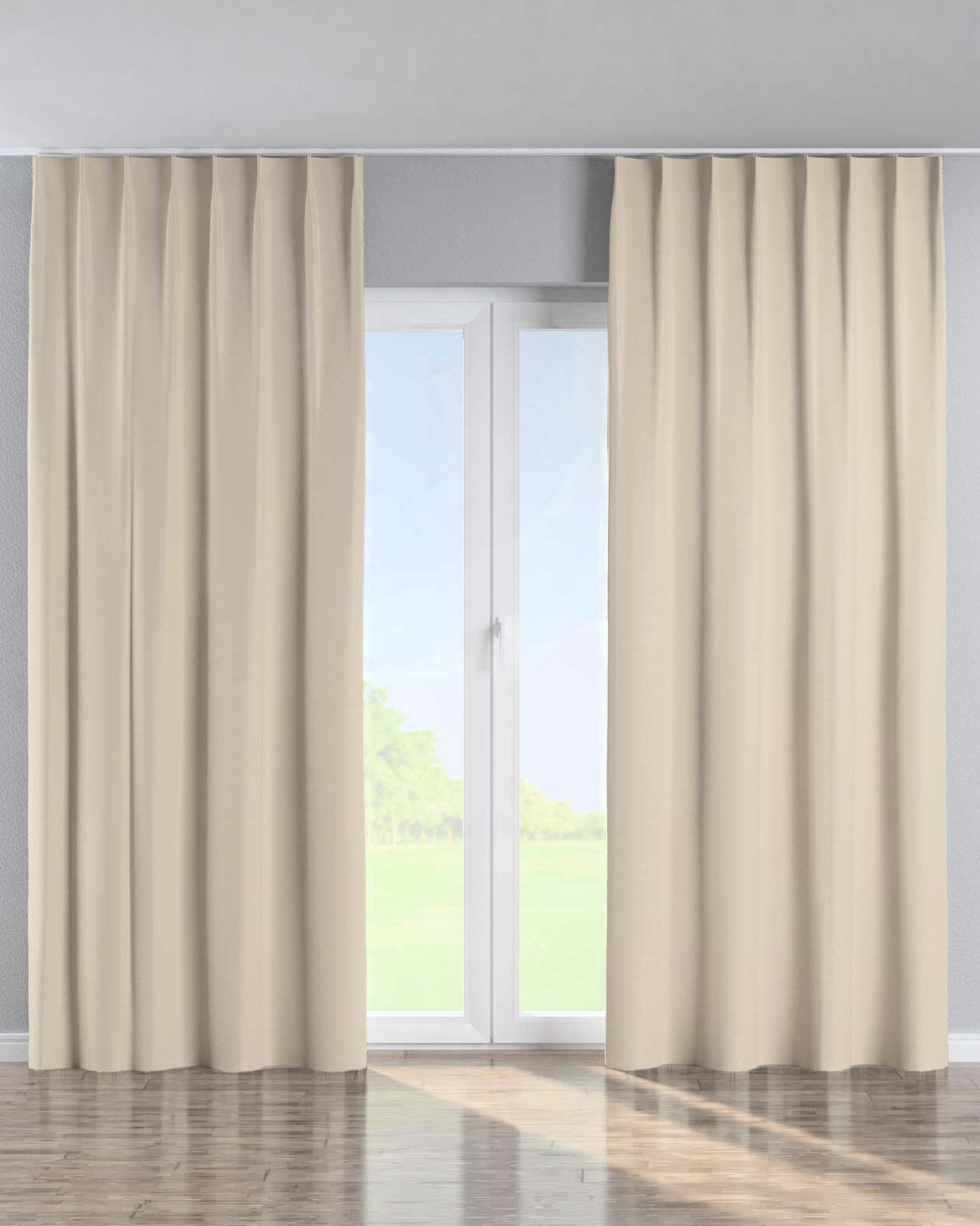 Perdea cu cârlige flex simple culoare crem Țesătură împletitură, blackout