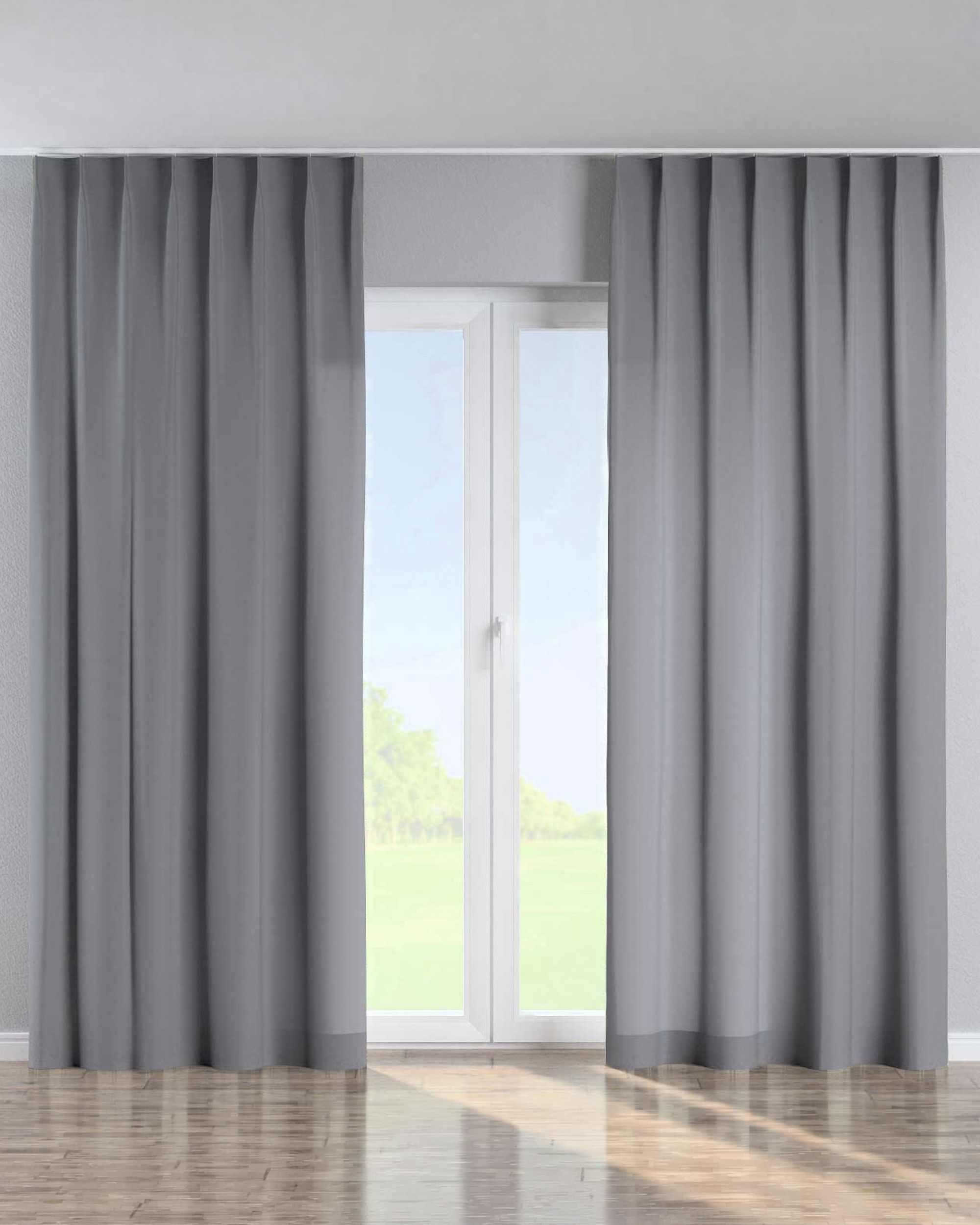 Perdea cu cârlige flex simple culoare gri
