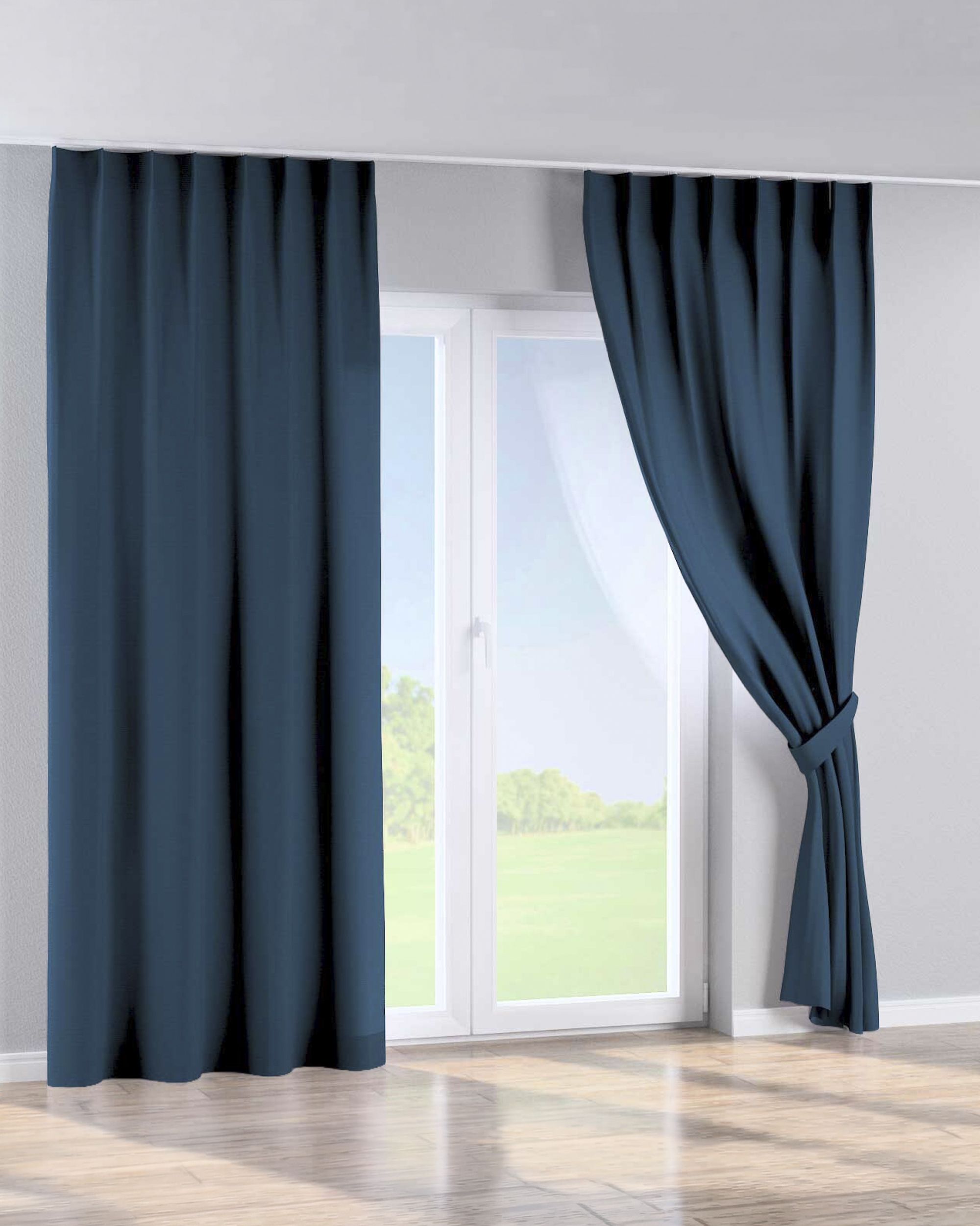 Perdea cu cârlige flex simple culoare bleumarin (hover)