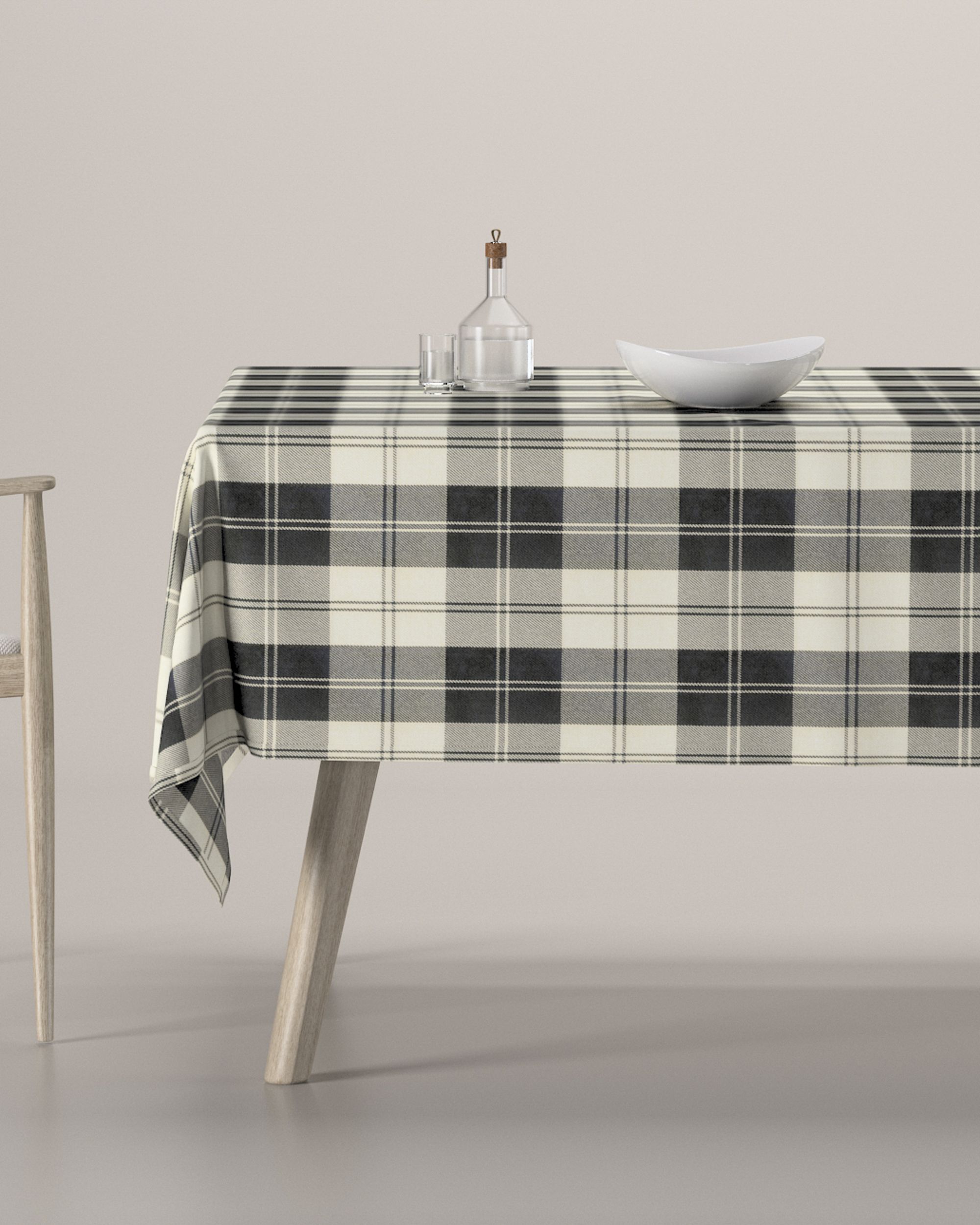 Fata de masa rectangulara culoare negru Țesătură împletitură, cu model