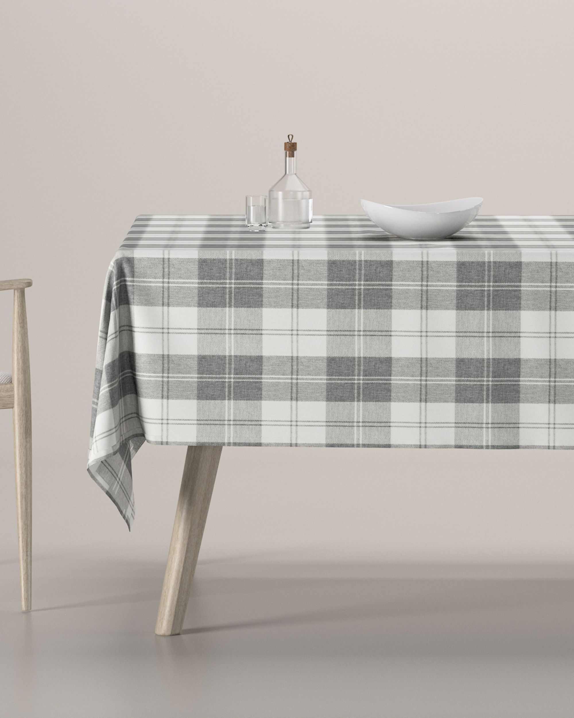 Fata de masa rectangulara culoare gri Țesătură împletitură, cu model