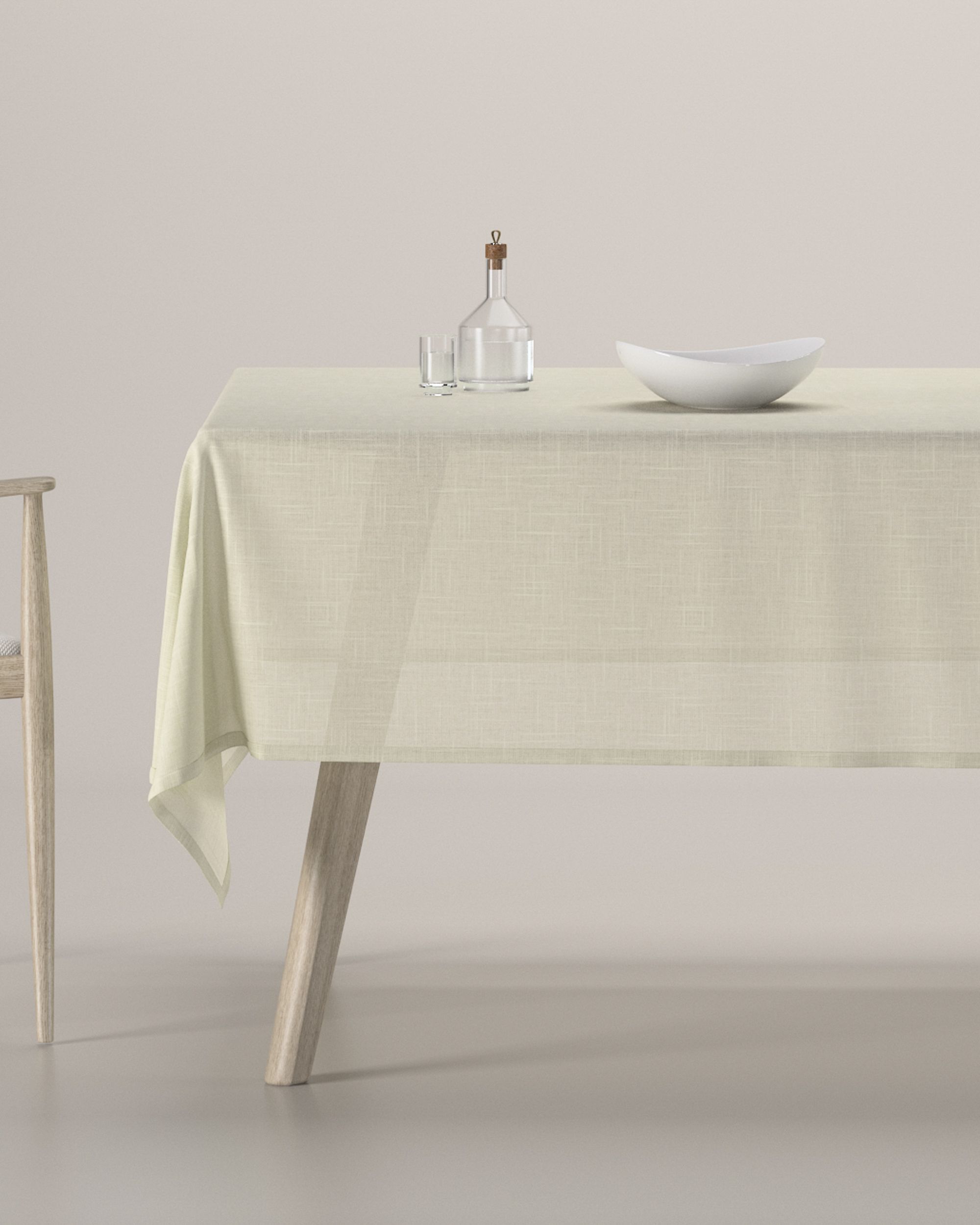 Fata de masa rectangulara culoare crem Țesătură semitransparentă, împletitură